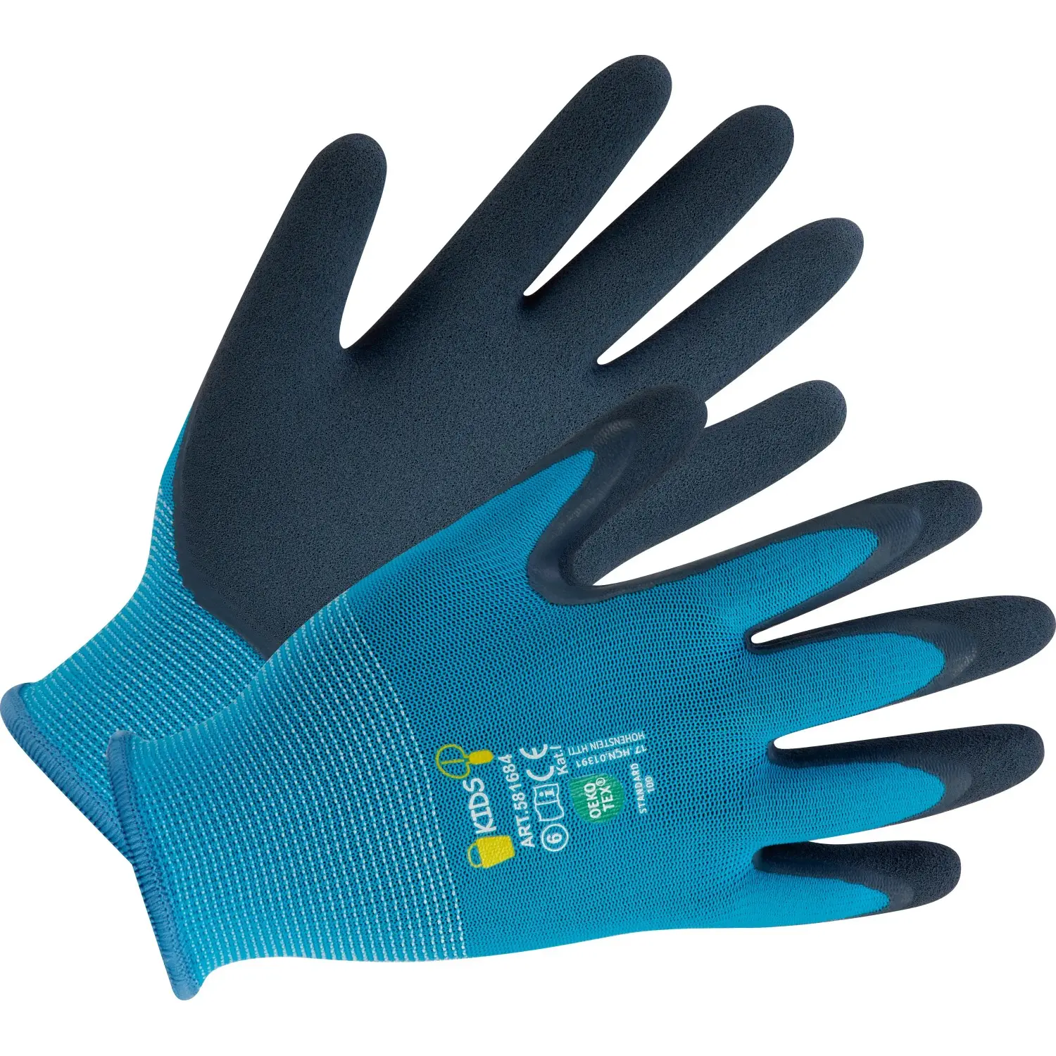LUX-TOOLS Dětské pracovní rukavice Ökotex, modrá, vel. 6