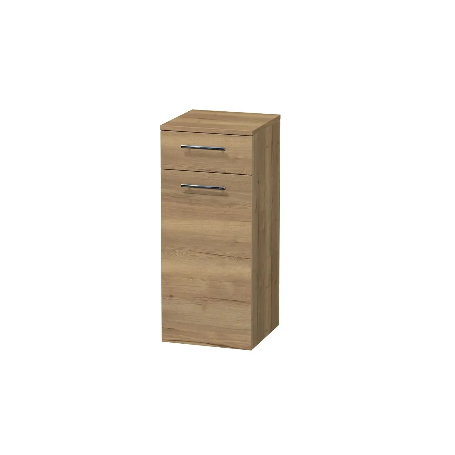 INTEDOOR Nízká skříň BEE levá, úchyt chrom, š. 35 cm, dub Halifax