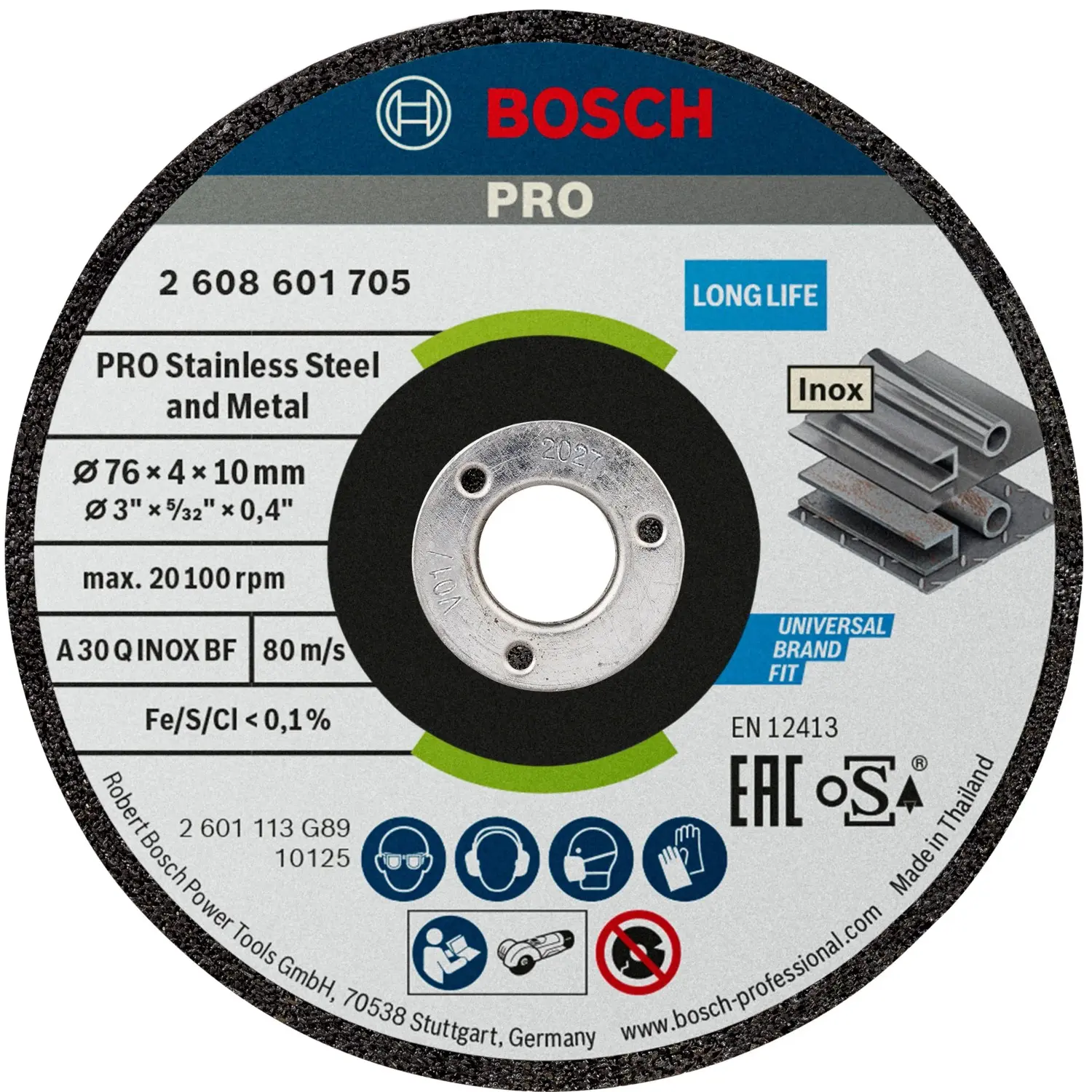 Bosch Hrubovací kotouč PRO Stainless Steel and Metal 76x4x10mm 2ks(2 608 601705)