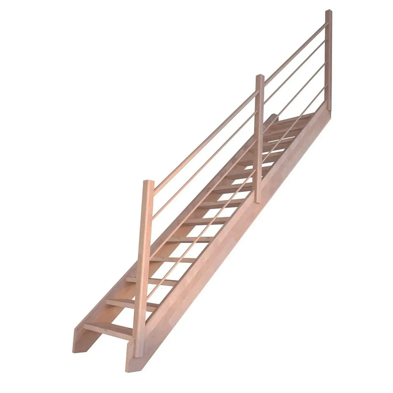 StarWood Schody Mykonos Pro bukové rovné 90cm otevřené dřev. design. zábradlí P