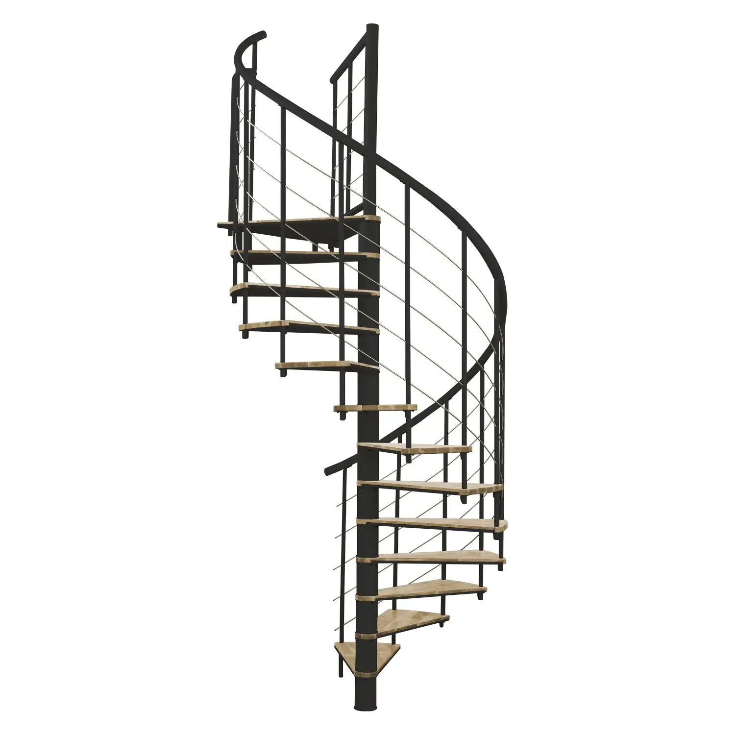 Minka STAIRS Kombinované točité schodiště Fusion dub/černá pr. 160 cm