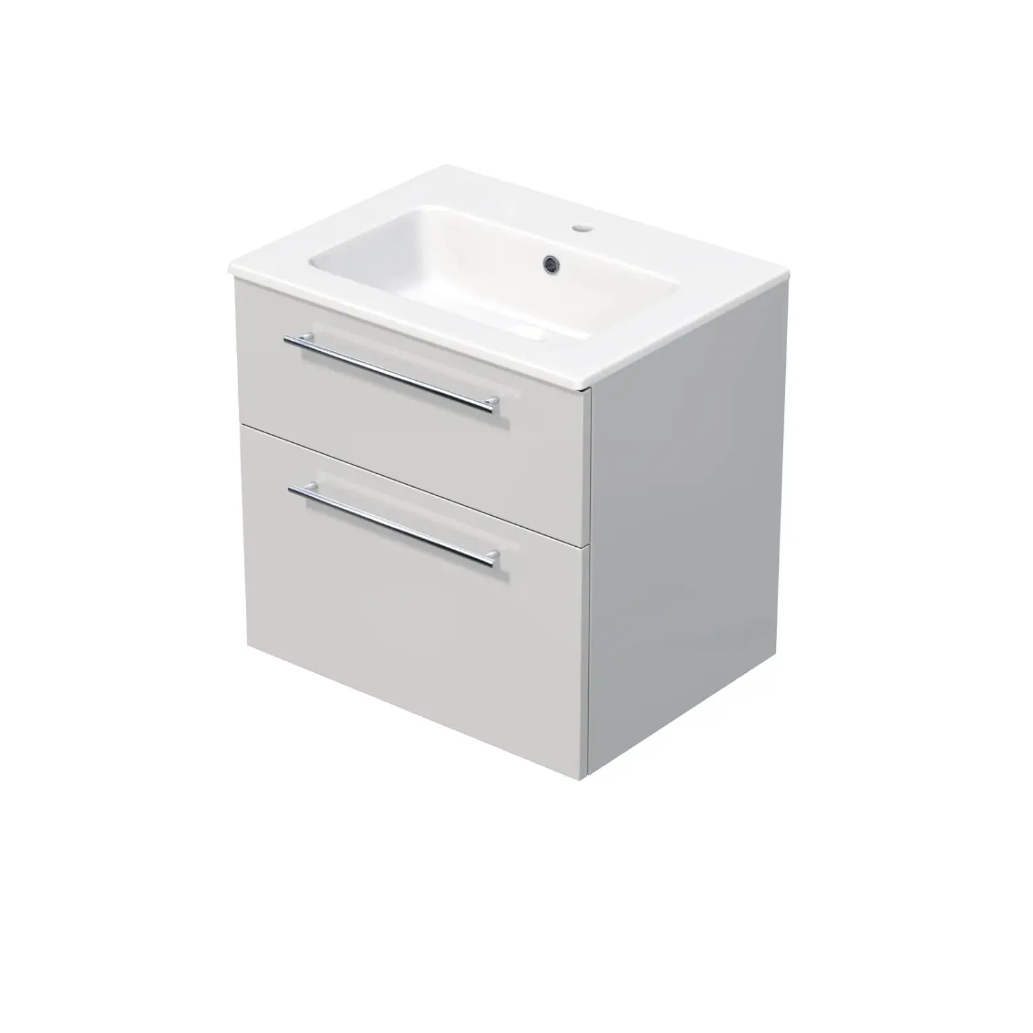 INTEDOOR Koupel.skříň+umyvadlo BEE, úchyt chrom, 2 zás., š. 61 cm, bílá lesk