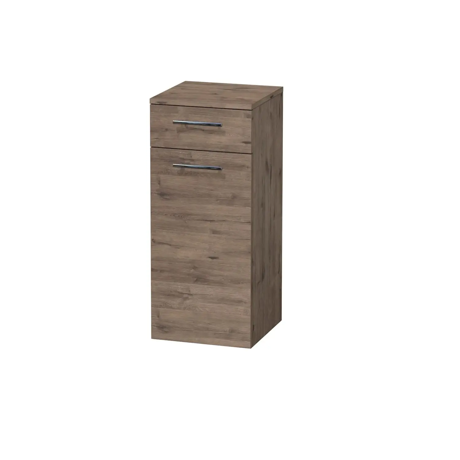 INTEDOOR Nízká skříň BEE levá, úchyt chrom, š. 35 cm, dub Wellington
