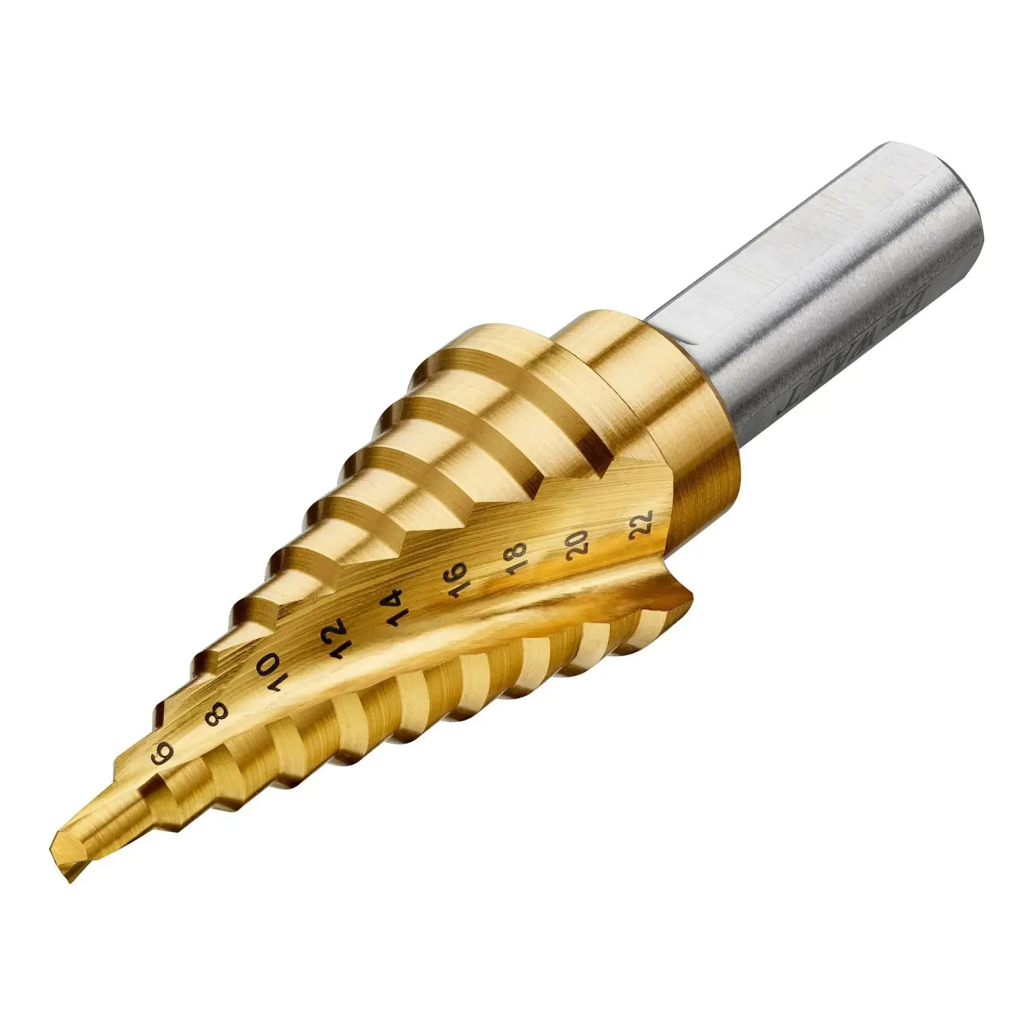 DeWALT Titanový stupňovitý vrták do kovu, stopka pr. 10 mm, 4-22 mm
