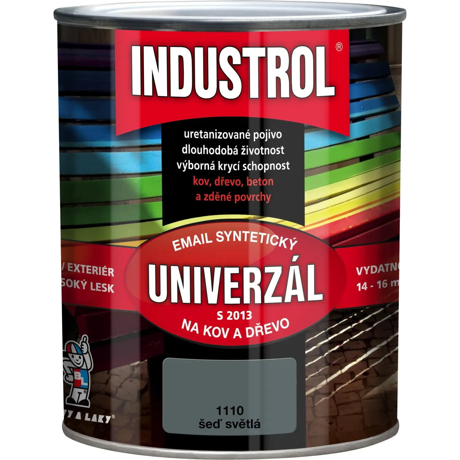 INDUSTROL Email na kov a dřevo S2013 UNIVERZÁL 1110 světle šedá 750 ml