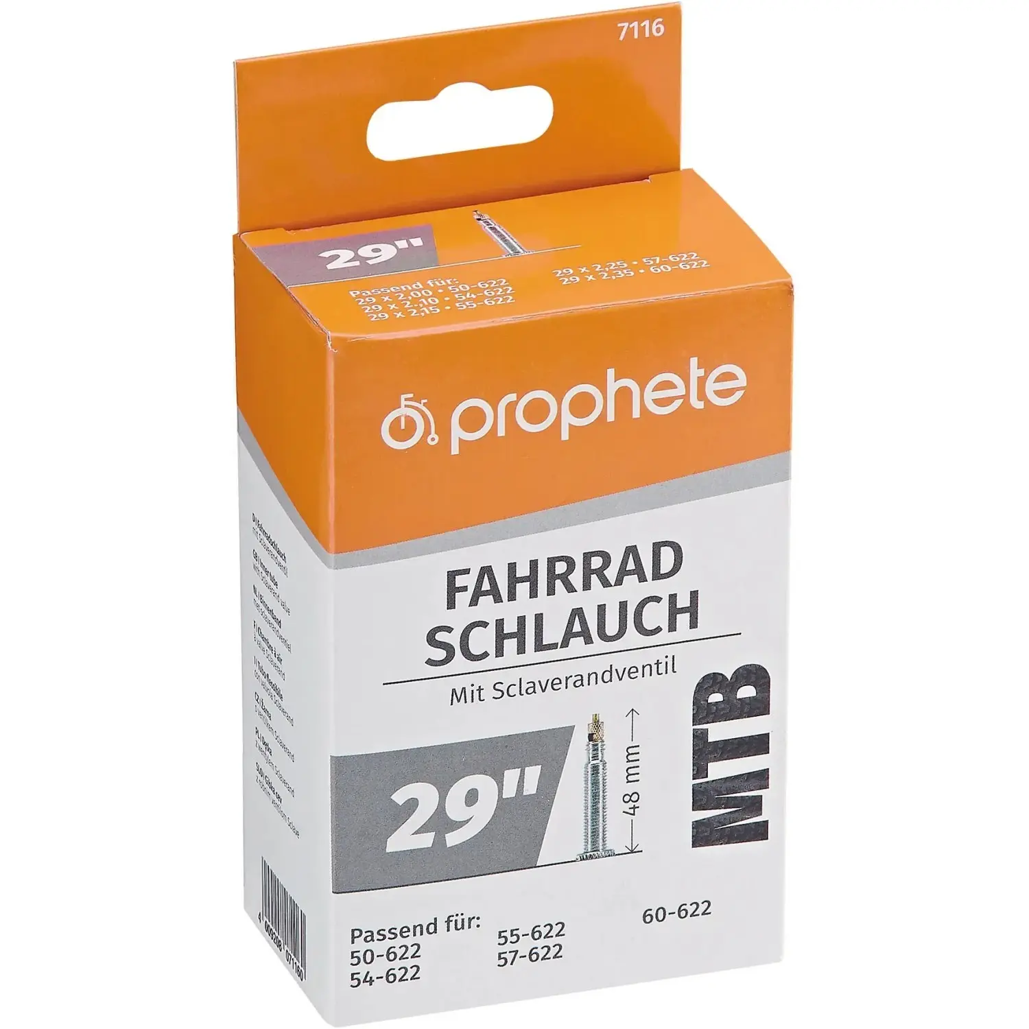 Prophete Duše na MTB kolo 29" x 2-2,35 (50/60-622), ventilek Presta 48 mm