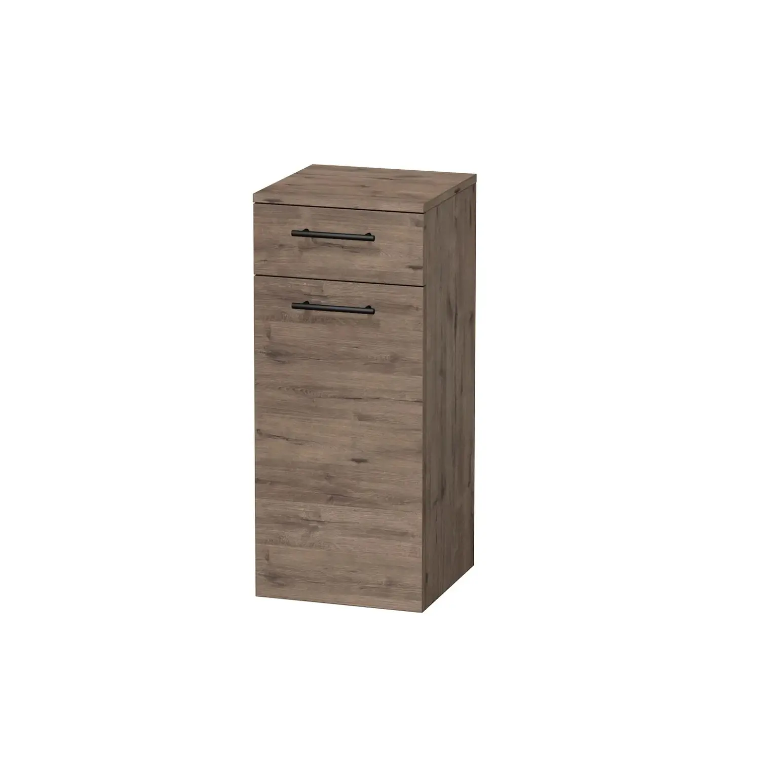 INTEDOOR Nízká skříň BEE pravá, úchyt černý, š. 35 cm, dub Wellington