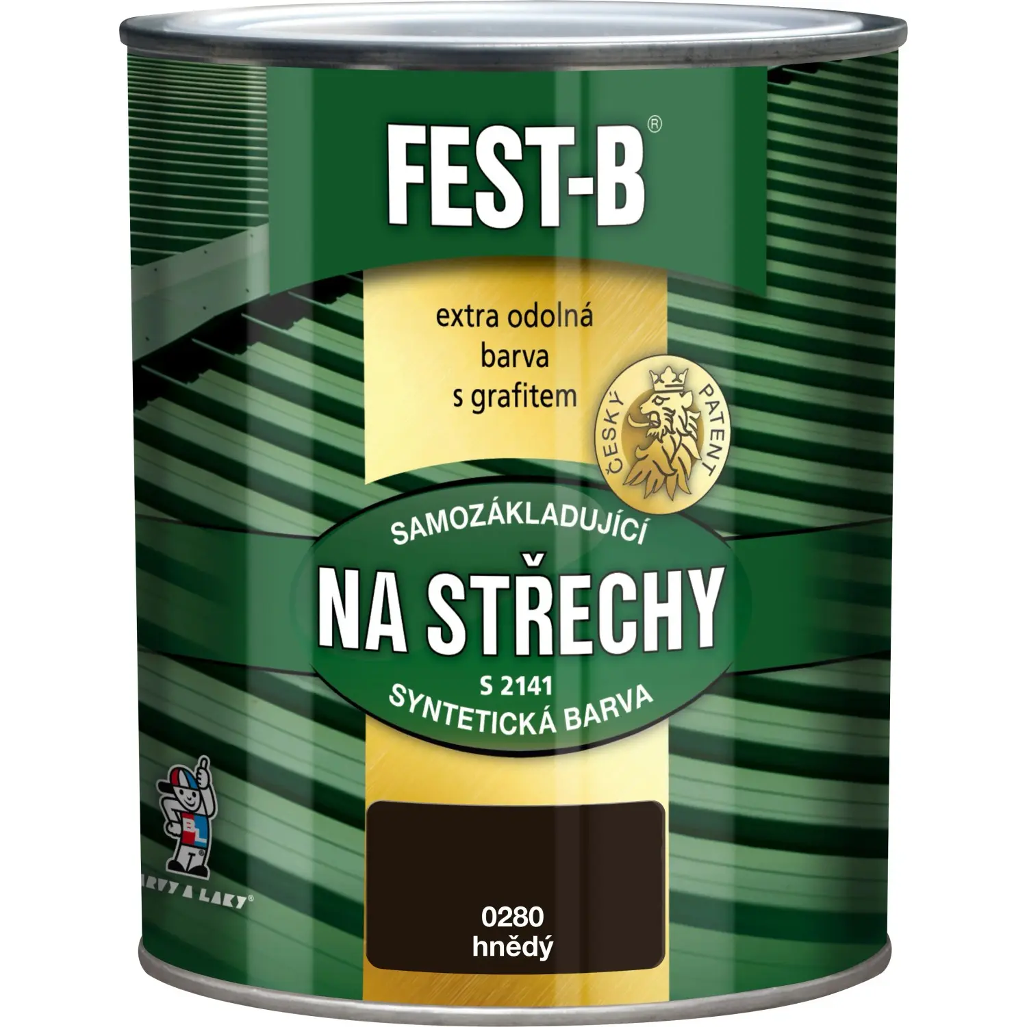 FEST-B Antikorozní nátěr na železo 2v1 na střechy S2141, 0280 hnědá, 800 g