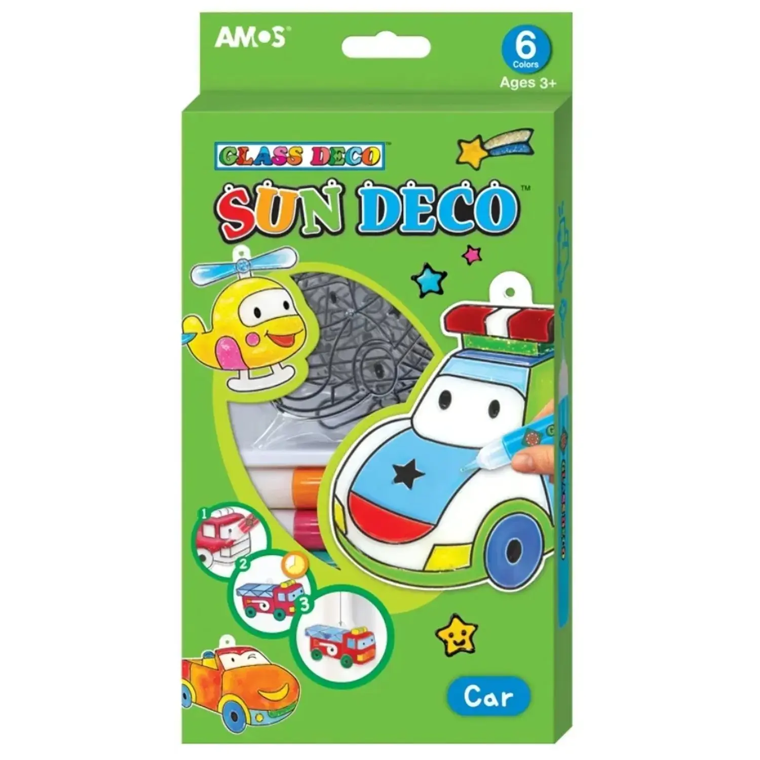 Barvy na sklo sada 6 barev 10,5 ml + 6 sklíček Auto