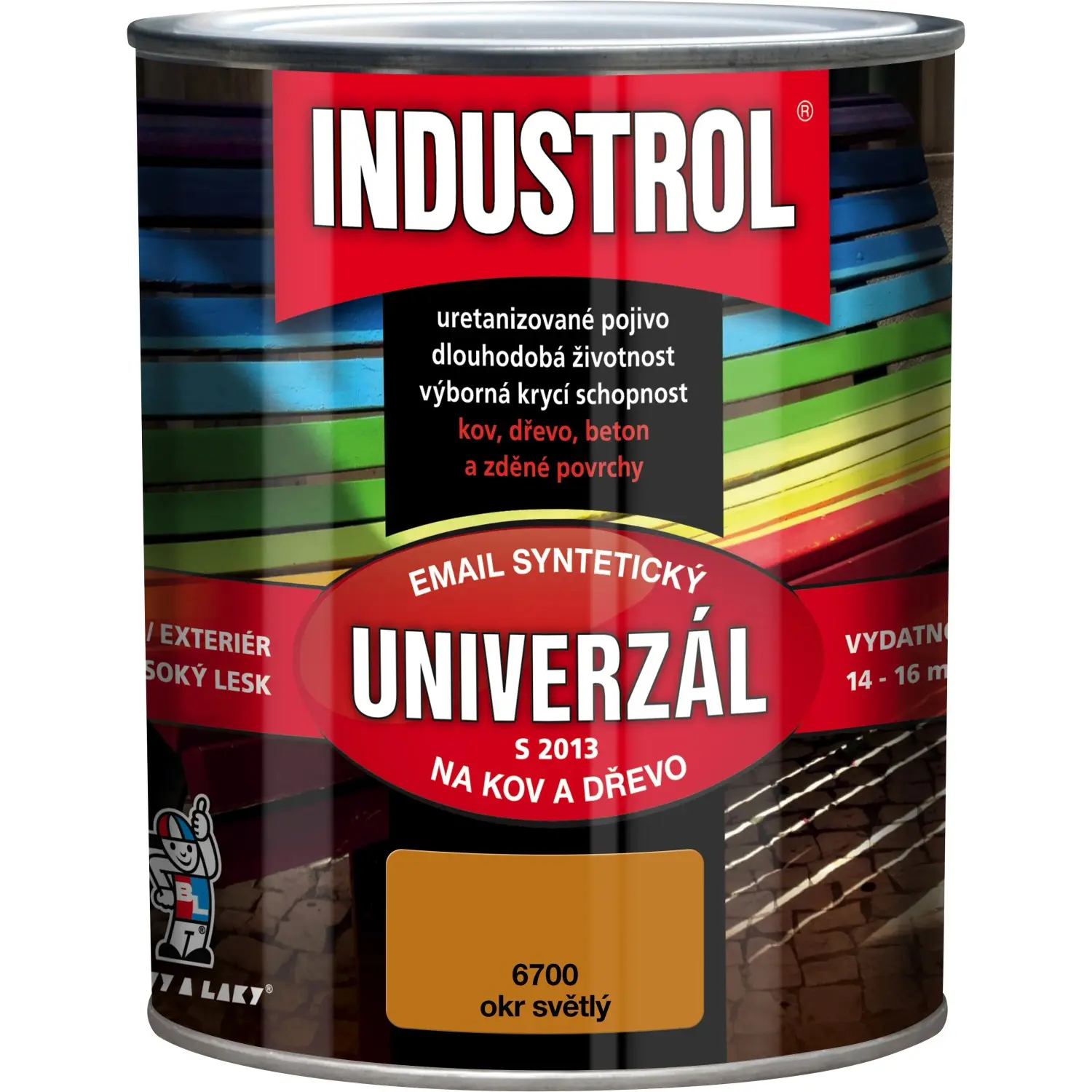 INDUSTROL Email na kov a dřevo S2013 UNIVERZÁL 6700 okr světlý 750 ml