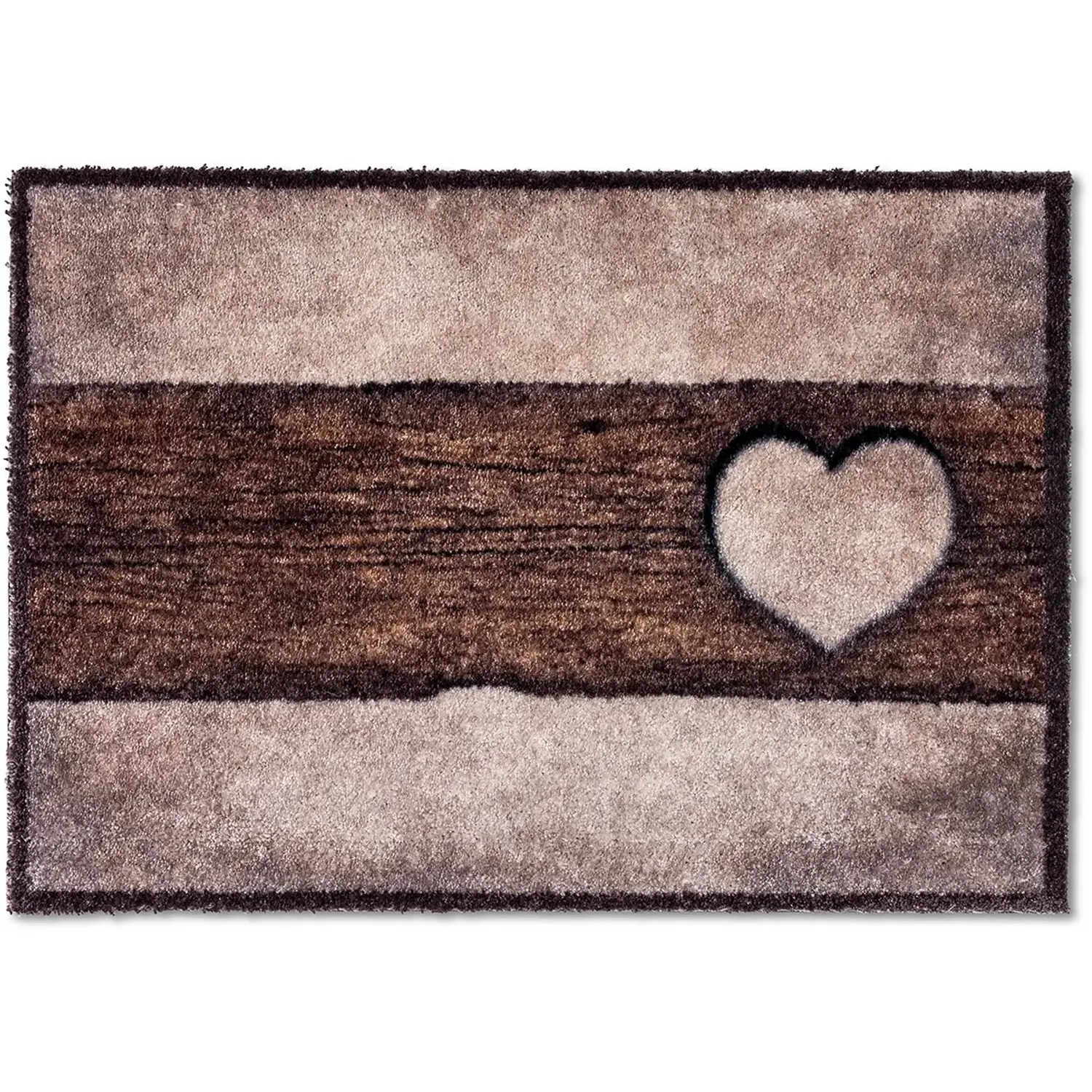 Astra Vstupní čisticí rohož Pure & Soft, dřevo, srdce, 50 x 70 cm