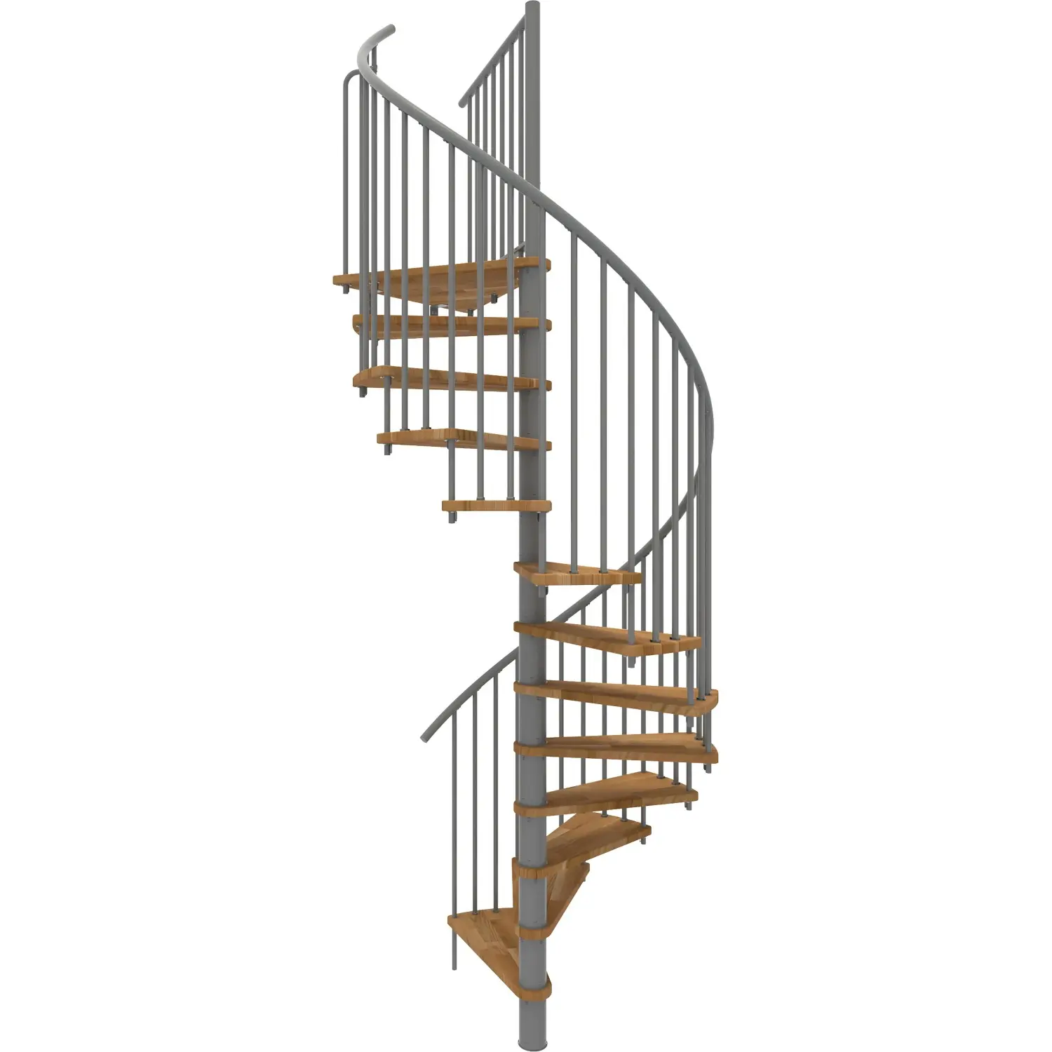 Minka STAIRS Kombinované točité schodiště Spiral Smart dub/šedá pr. 140 cm