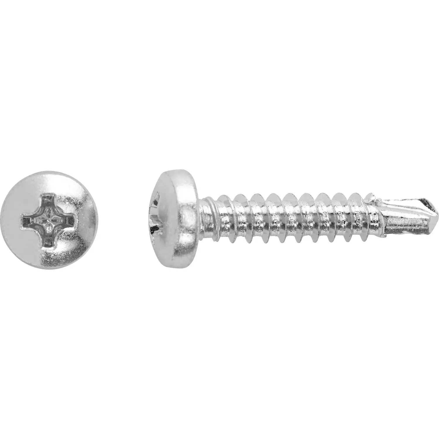 Samořezný šroub s půlkulatou hlavou PH2 bíle pozinkovaný 4,8 x 25 mm, 12 ks