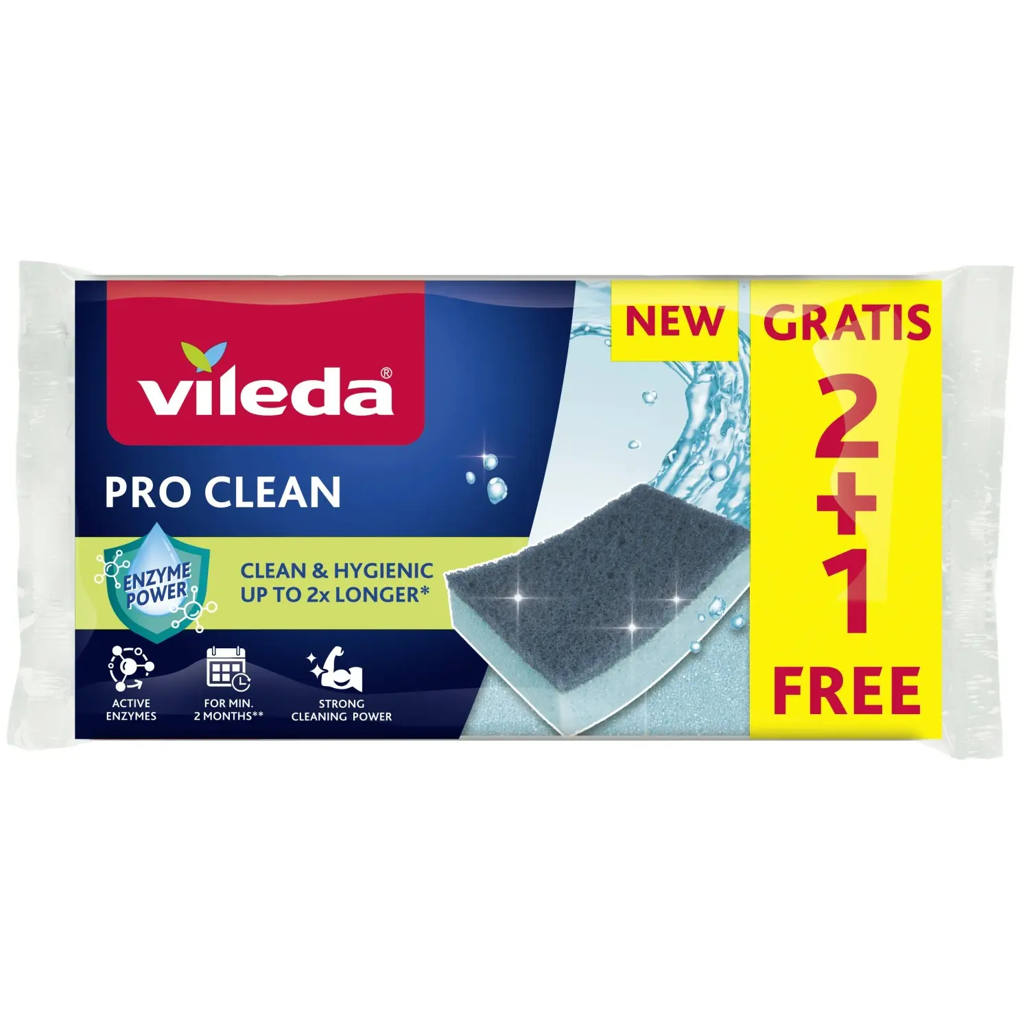 Vileda Čisticí houbička Pro Clean, 2+1 ks