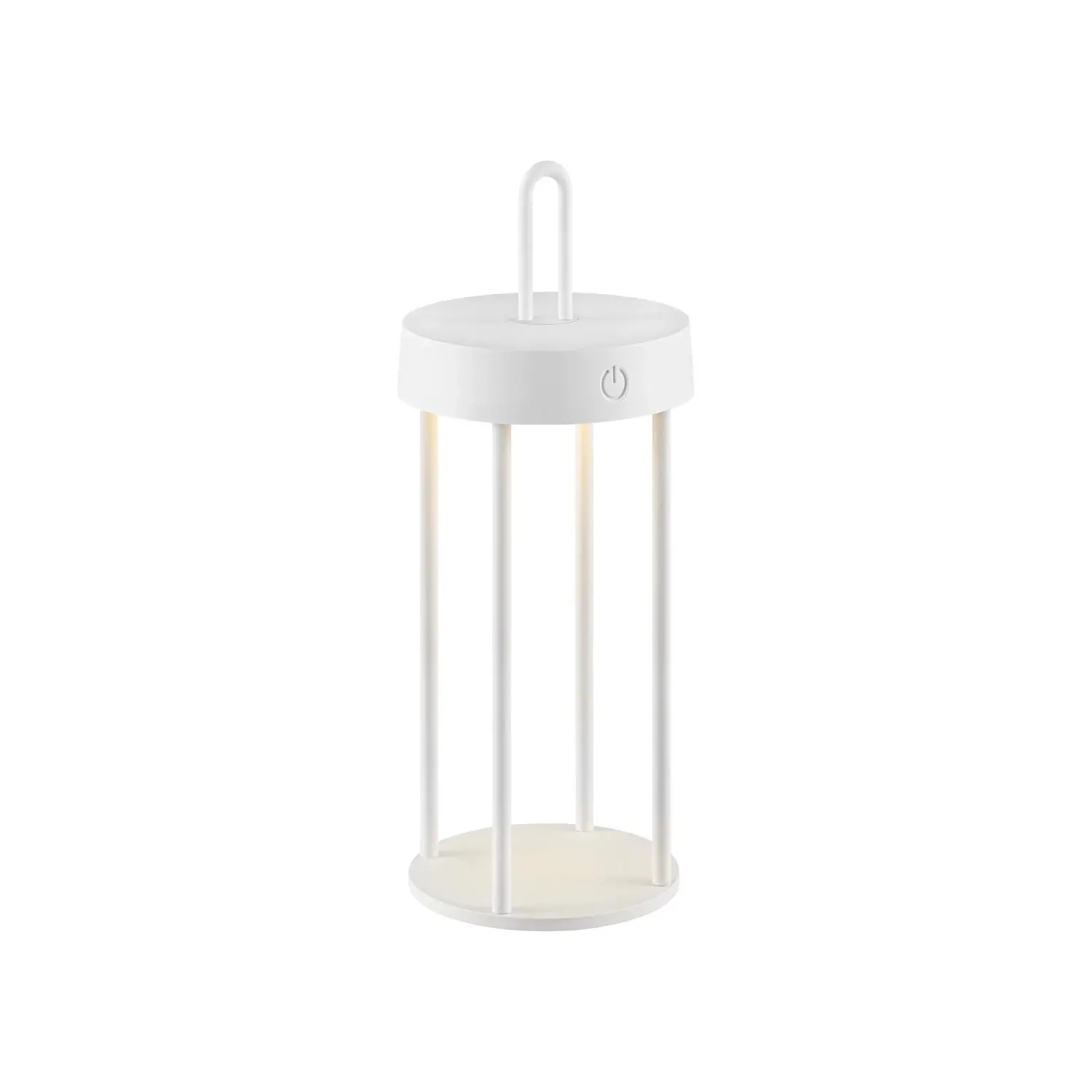 Just Light. Nabíjecí stolní LED lampa Anselm IP44 bílá pr. 12,8 x 28,4 cm