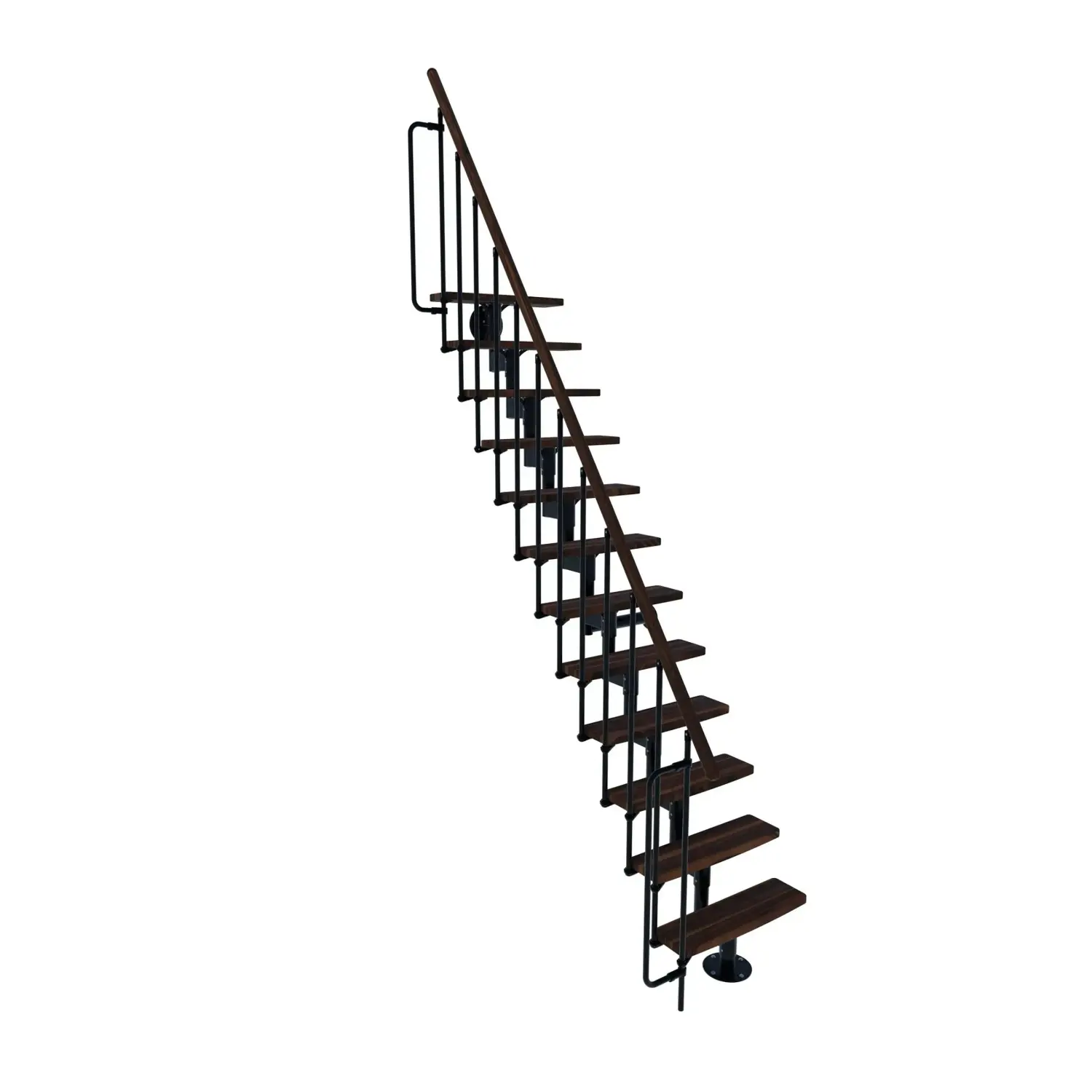 Minka STAIRS Přímé modulové schodiště Joker ořech/černá, 304,2 cm