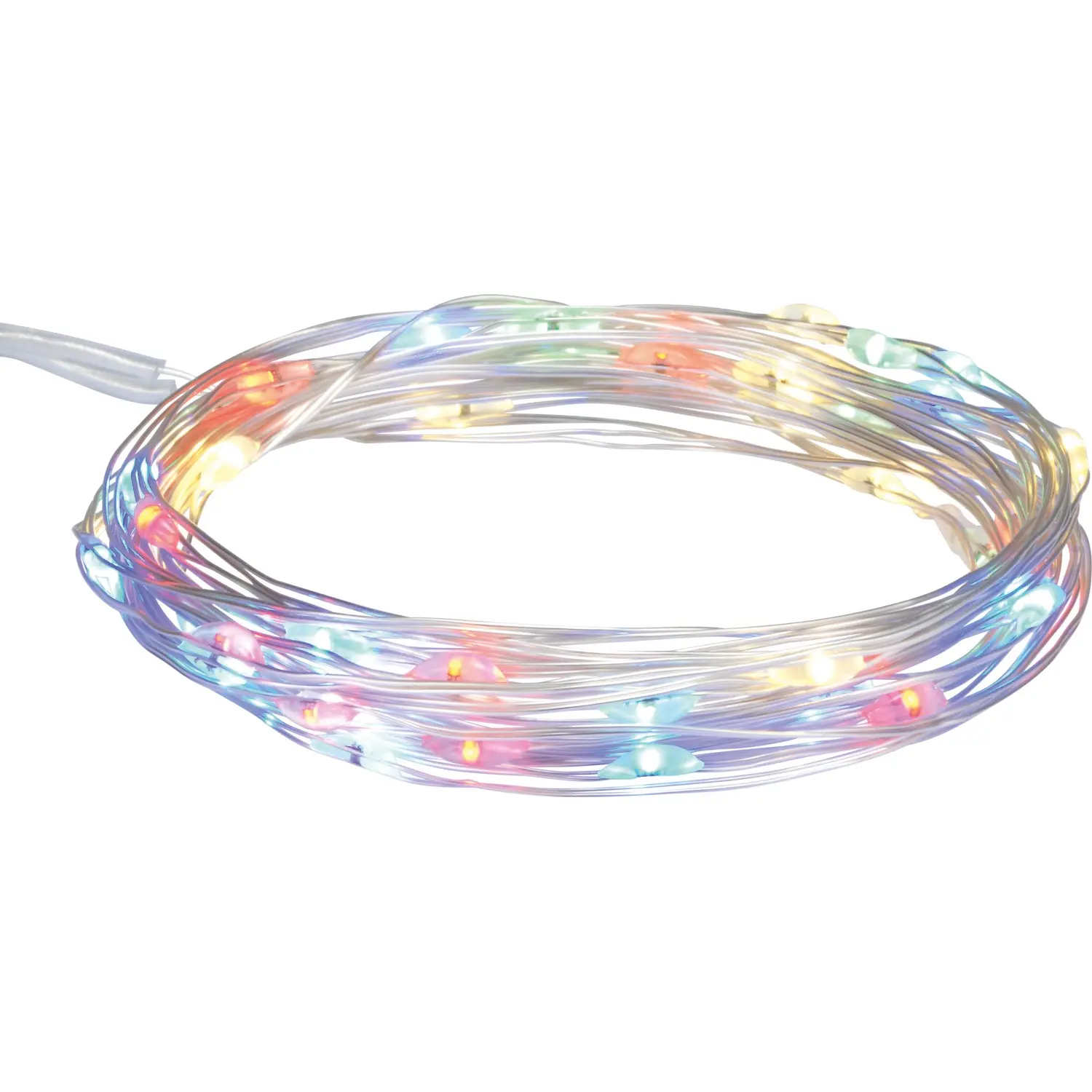 LED světelný řetěz 40x mini LED, vícebarevná, IP44, měděný drát, 4,1 m