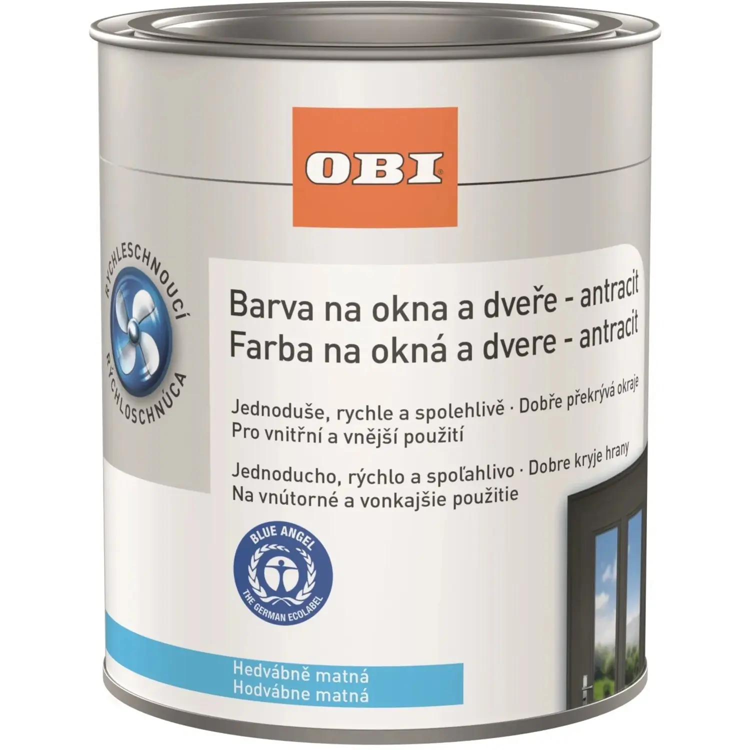 OBI Barva na okna a dveře hedvábně matná bílá 375 ml