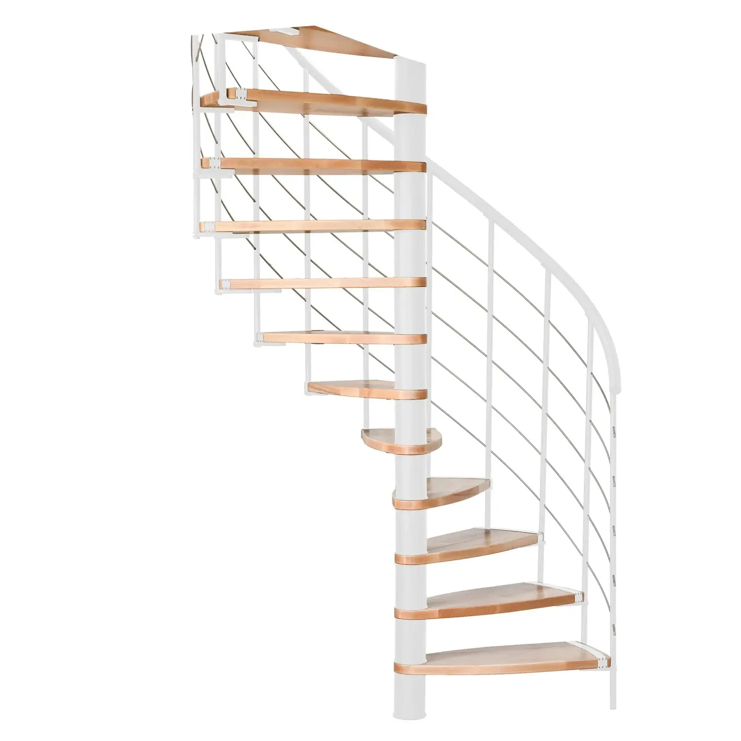 Minka STAIRS Prostorově točité schodiště Helios buk/bílá 101-155 x 57-84 cm