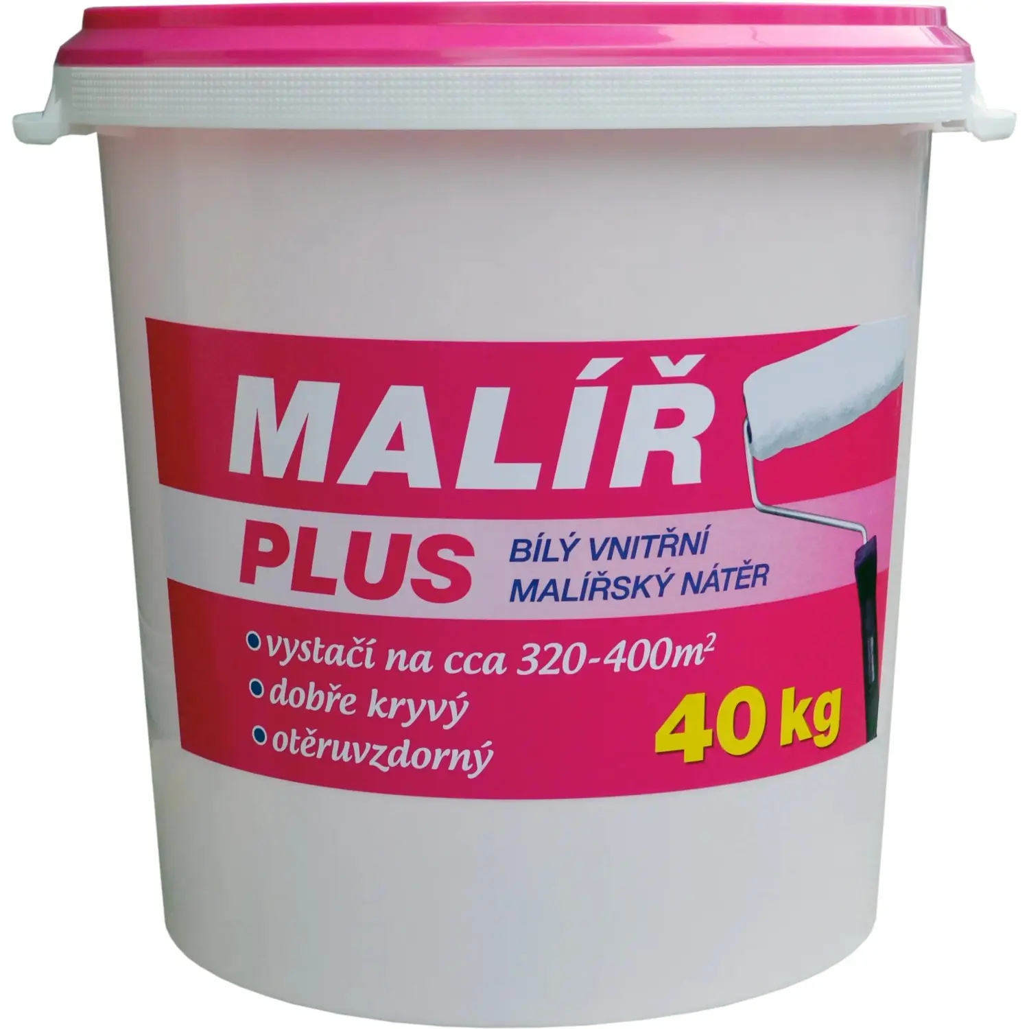 Malíř PLUS Bílý disperzní otěruvzdorný malířský nátěr 40 kg