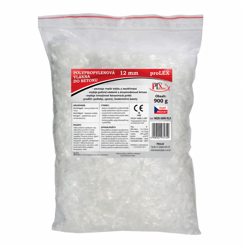 BKSHOP Polypropylenové vlákno do betonu 0,9kg 12mm