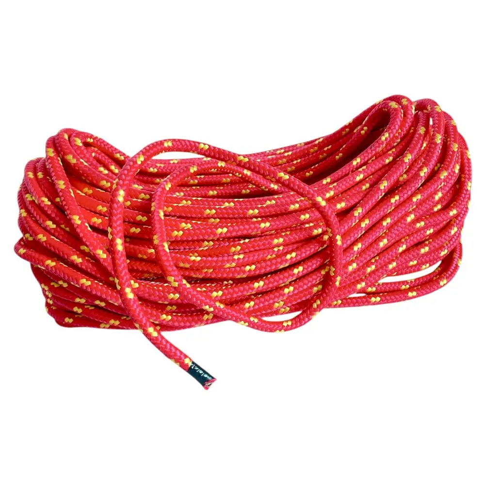 PPF 8 Polypropylenové lano pletené s jádrem - průměr 8mm, 30 metrů červené