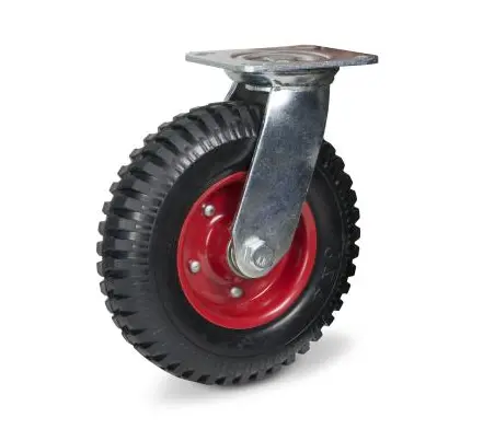 Otočné pojezdové kolo s pneumatikou d200/120kg, černá guma, válečkové ložisko