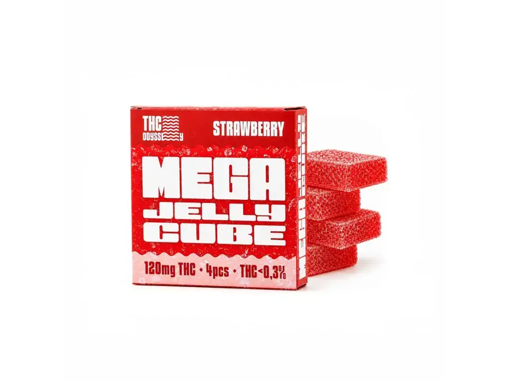 Czech CBD THC Odyssey Mega želé kostky Jahoda