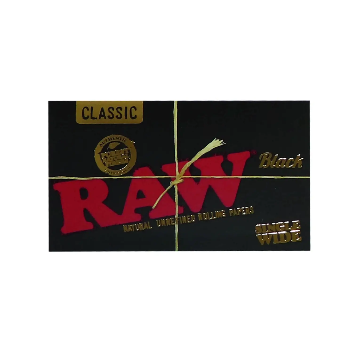 RAW Black Classic Single Wide Double balící papírky – přírodní nerafinované papírky na balení cigaret, 100 papírků
