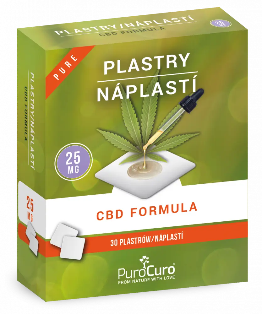 PuroCuro Konopné CBD náplasti, 750 mg, 30ks x 25 mg