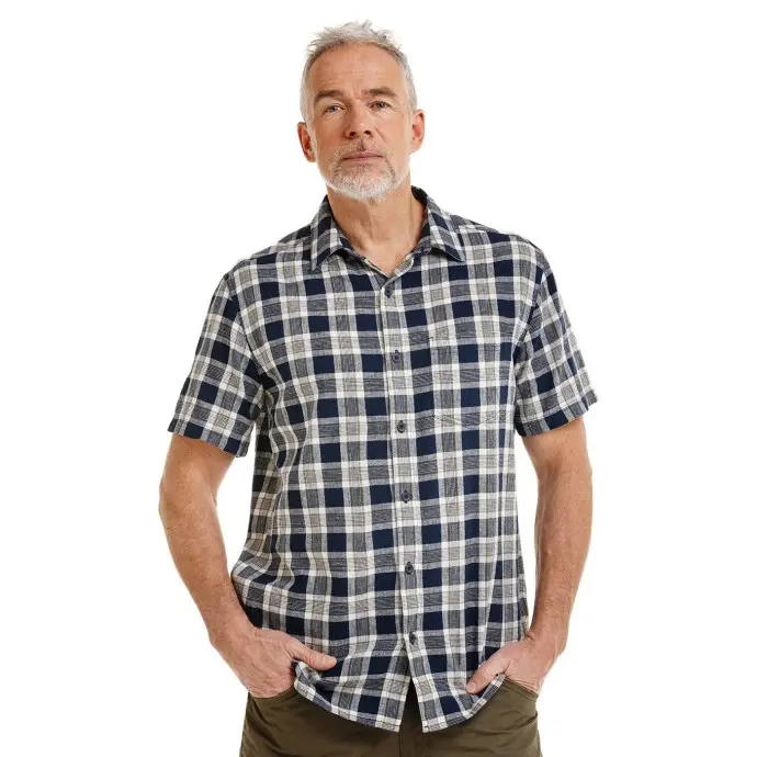 Bushman Pánská lněná košile Kwame, tmavě modrá M