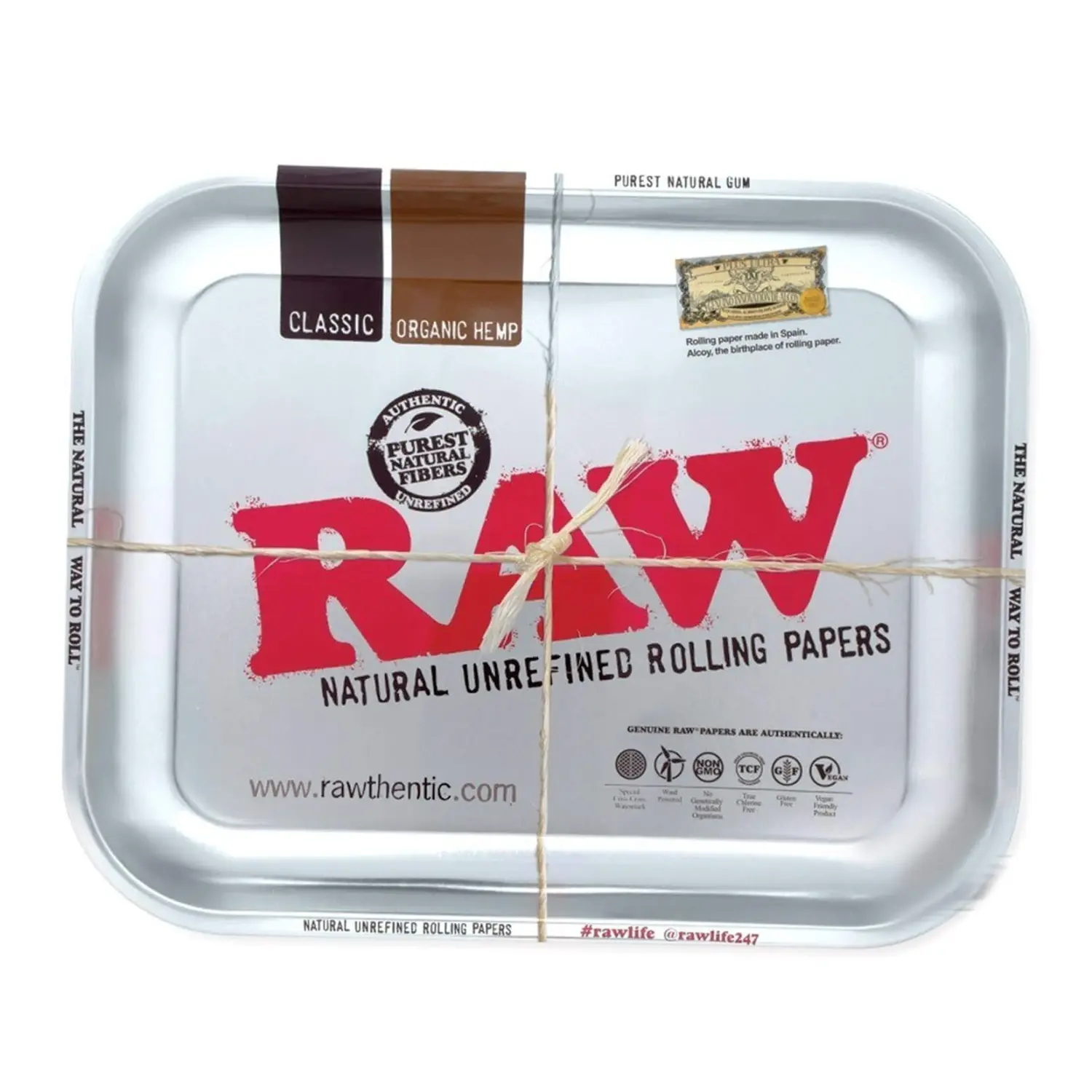 RAW – Silver Metallic Velký Kovový Balící Tácek