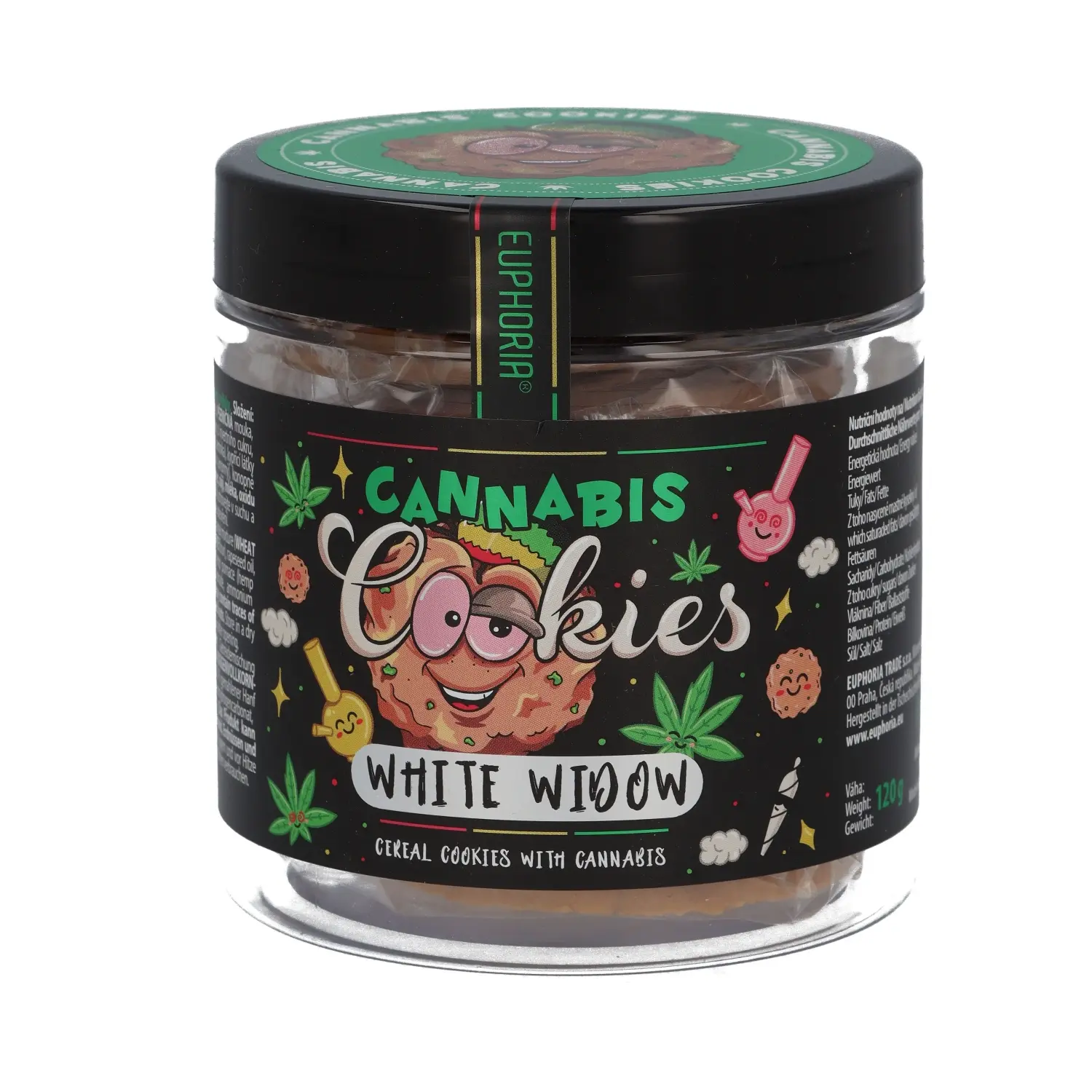 Euphoria konopné sušenky White Widow, 120 g
