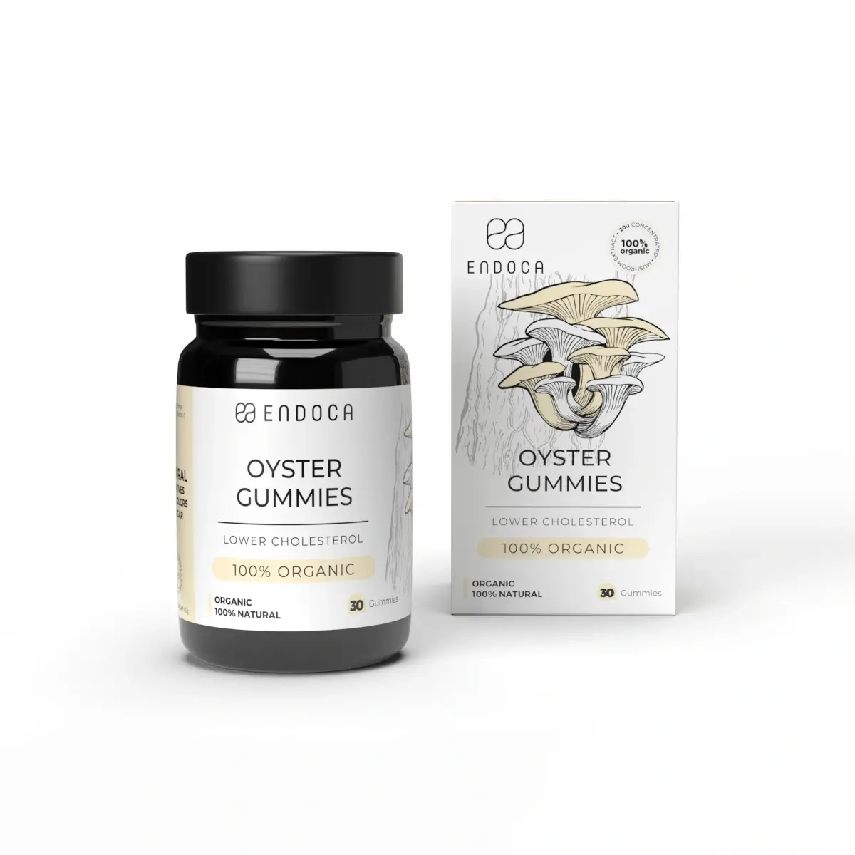 Endoca Oyster gummies s houbami, 50 mg CBD, 30 ks, 60 g
