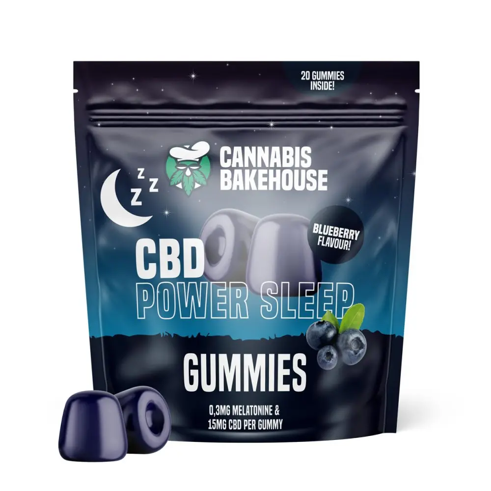 Cannabis Bakehouse CBD Power Sleep Gummies 300 mg, 20 ks x 15 mg CBD, 58 g