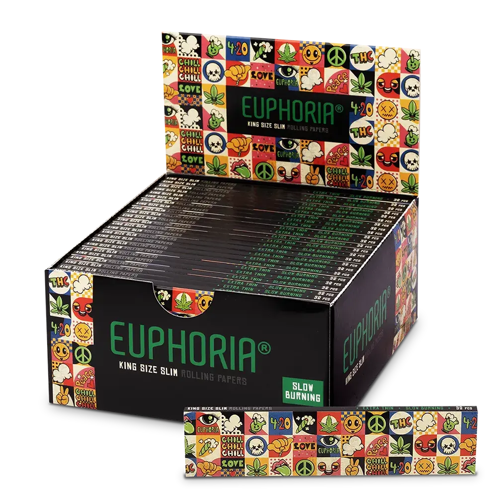 Euphoria balící papírky Kingsize Slim Groovy, 32 papírků