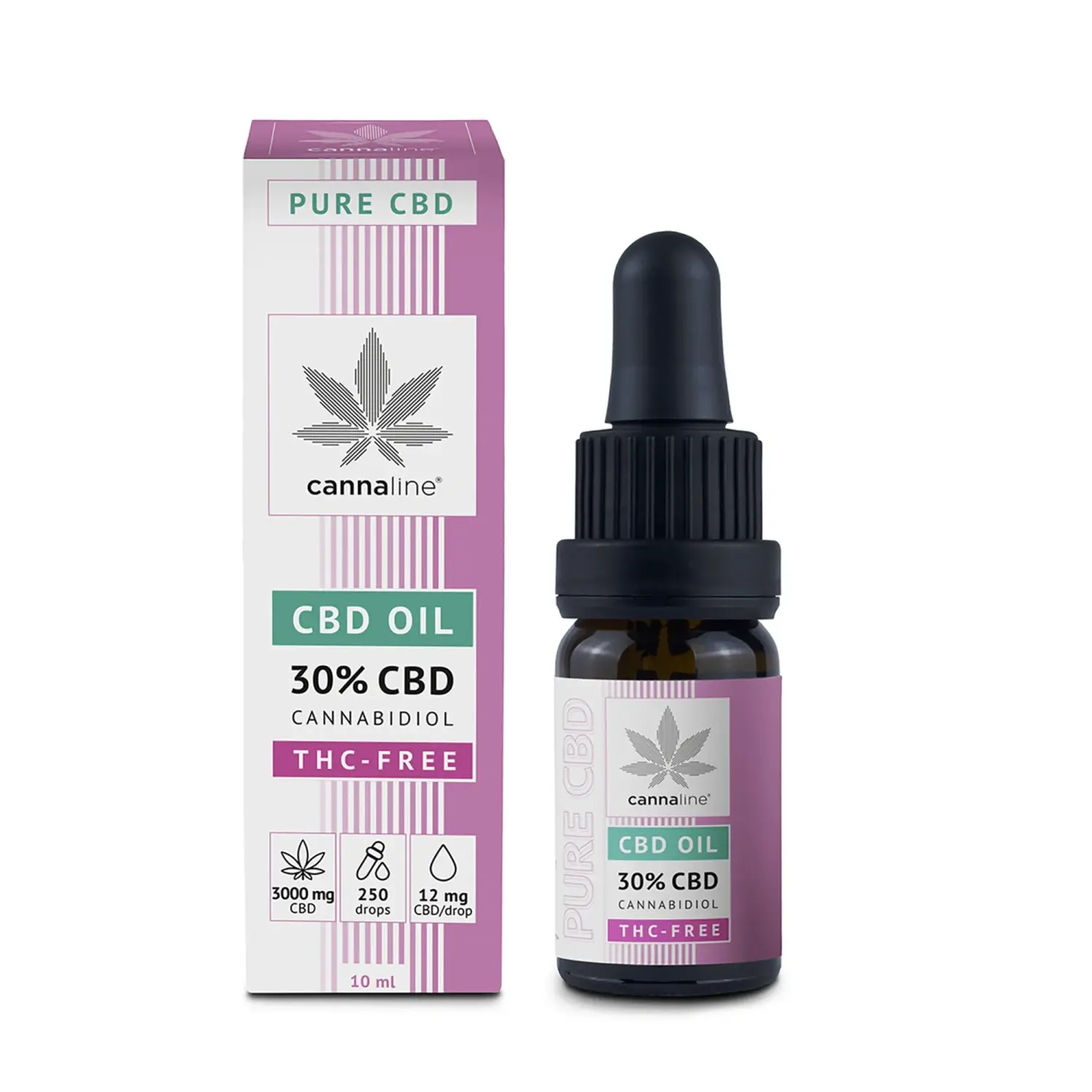CANNALINE CBD Konopný olej BEZ THC 30%, 3000 mg, 10 ml