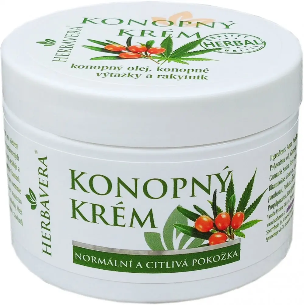 Herbavera konopný tělový a pleťový krém s rakytníkem, 150 ml