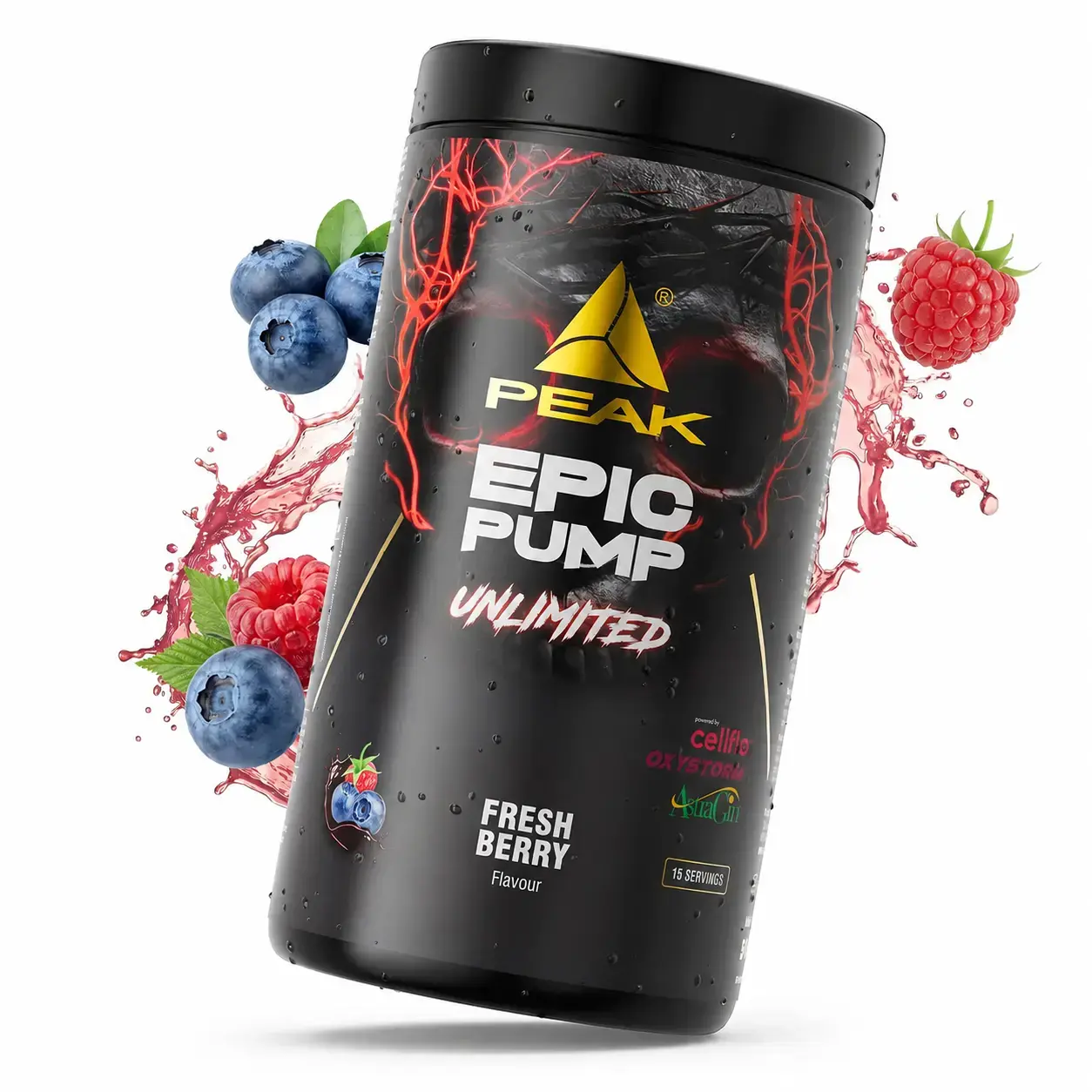 Peak Epic Pump Unlimited posilovač 450 g + 80 ml glycerolu Fresh Berry