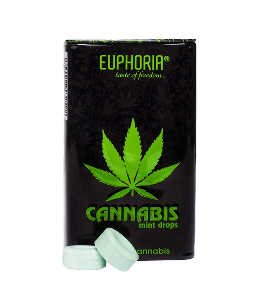 Euphoria Konopné mentolové bonbóny, 25 g