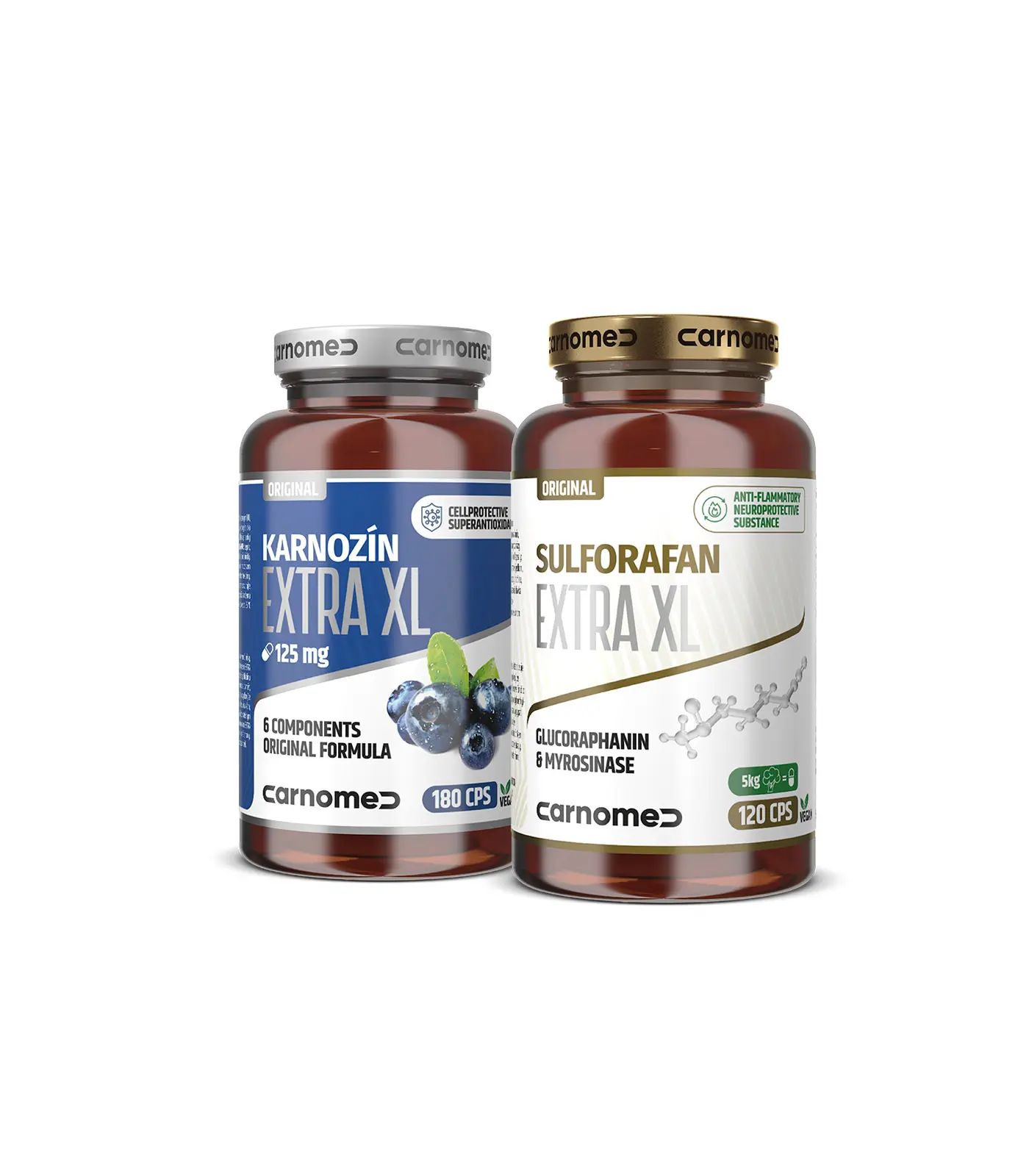 Karnozín EXTRA XL 125 mg 180 cps + Sulforafan EXTRA XL 120 cps