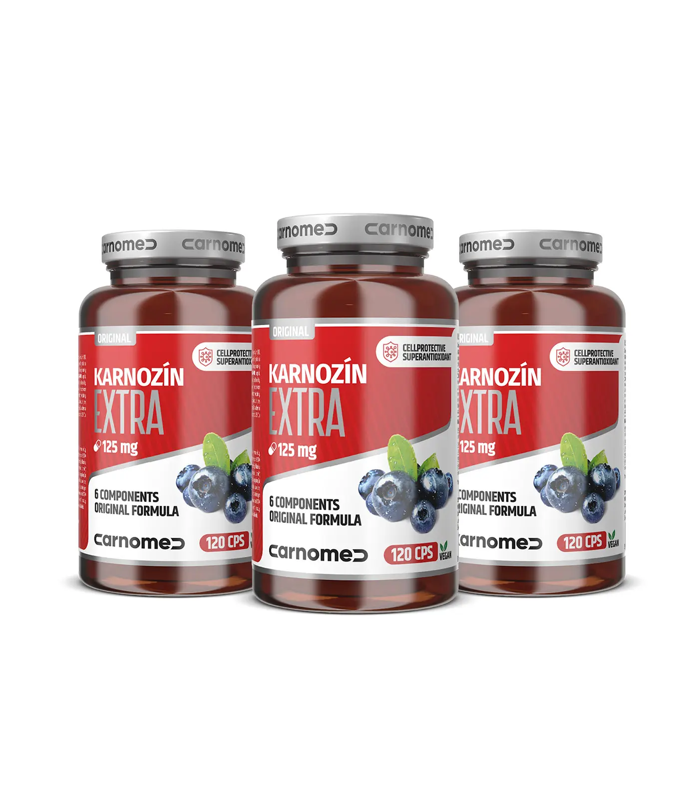 3 balení Karnozin EXTRA 125 mg 120 cps