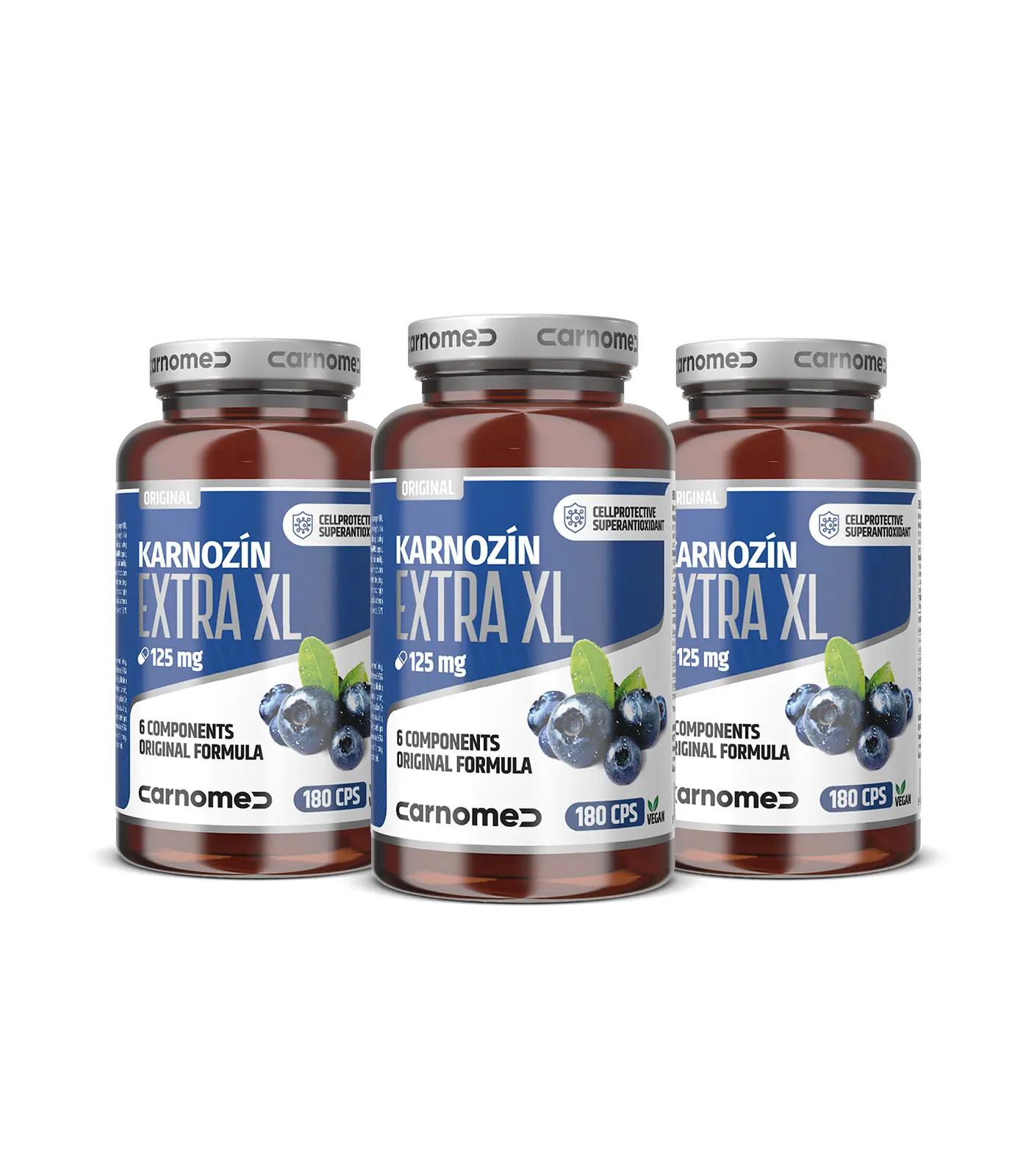 3 balení Karnozin EXTRA XL 125 mg 180 cps