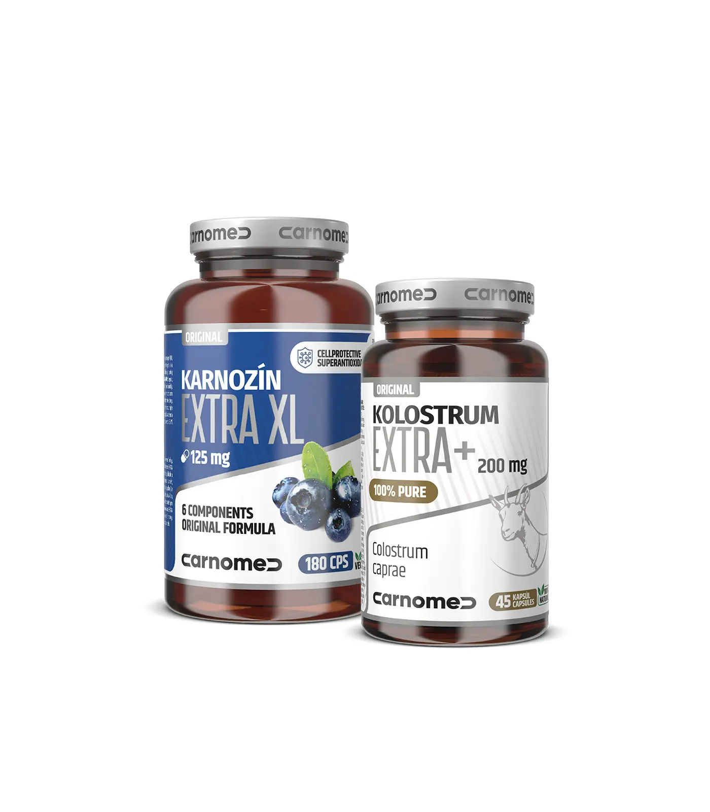 Karnozin EXTRA XL 125 mg 180 cps + Kozí kolostrum EXTRA 45 cps