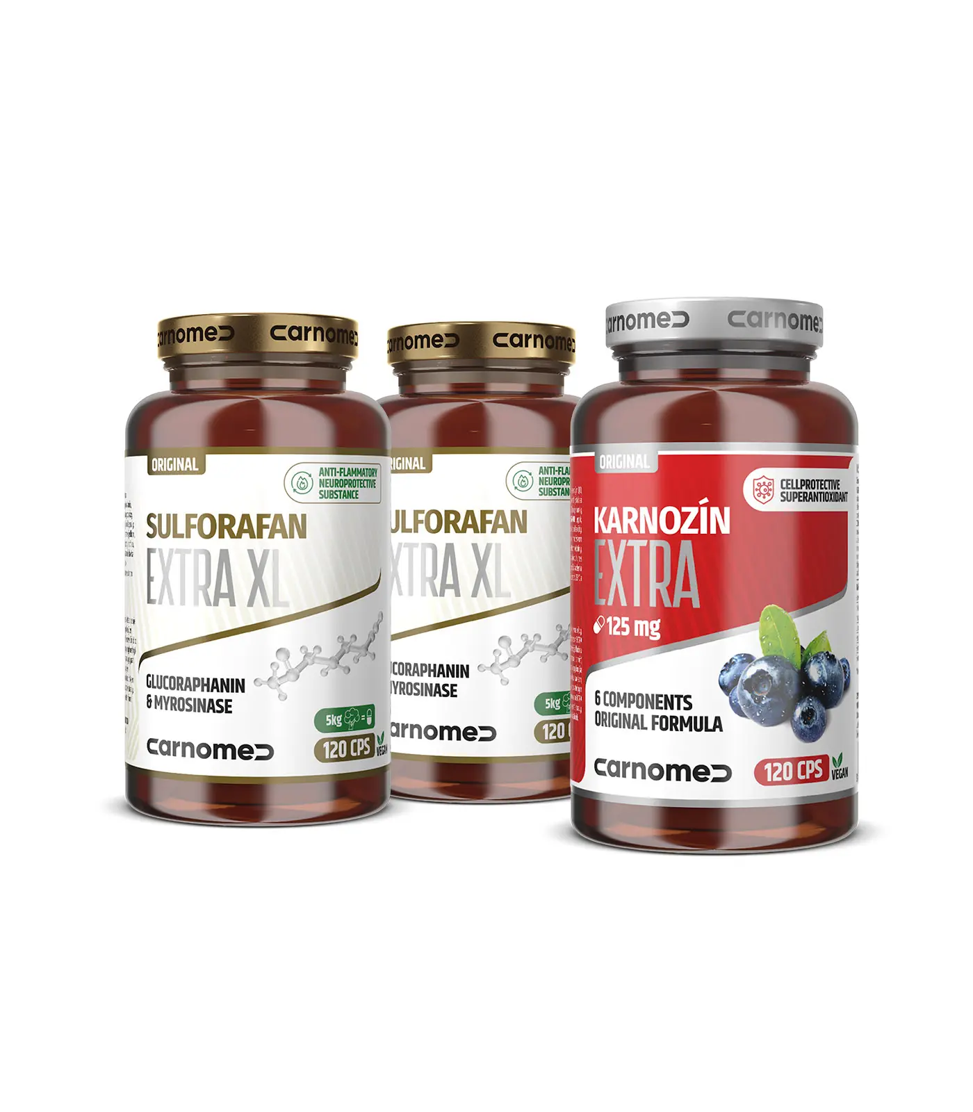 2x Sulforafan EXTRA XL 120 cps + Karnozín EXTRA 125 mg 120 cps