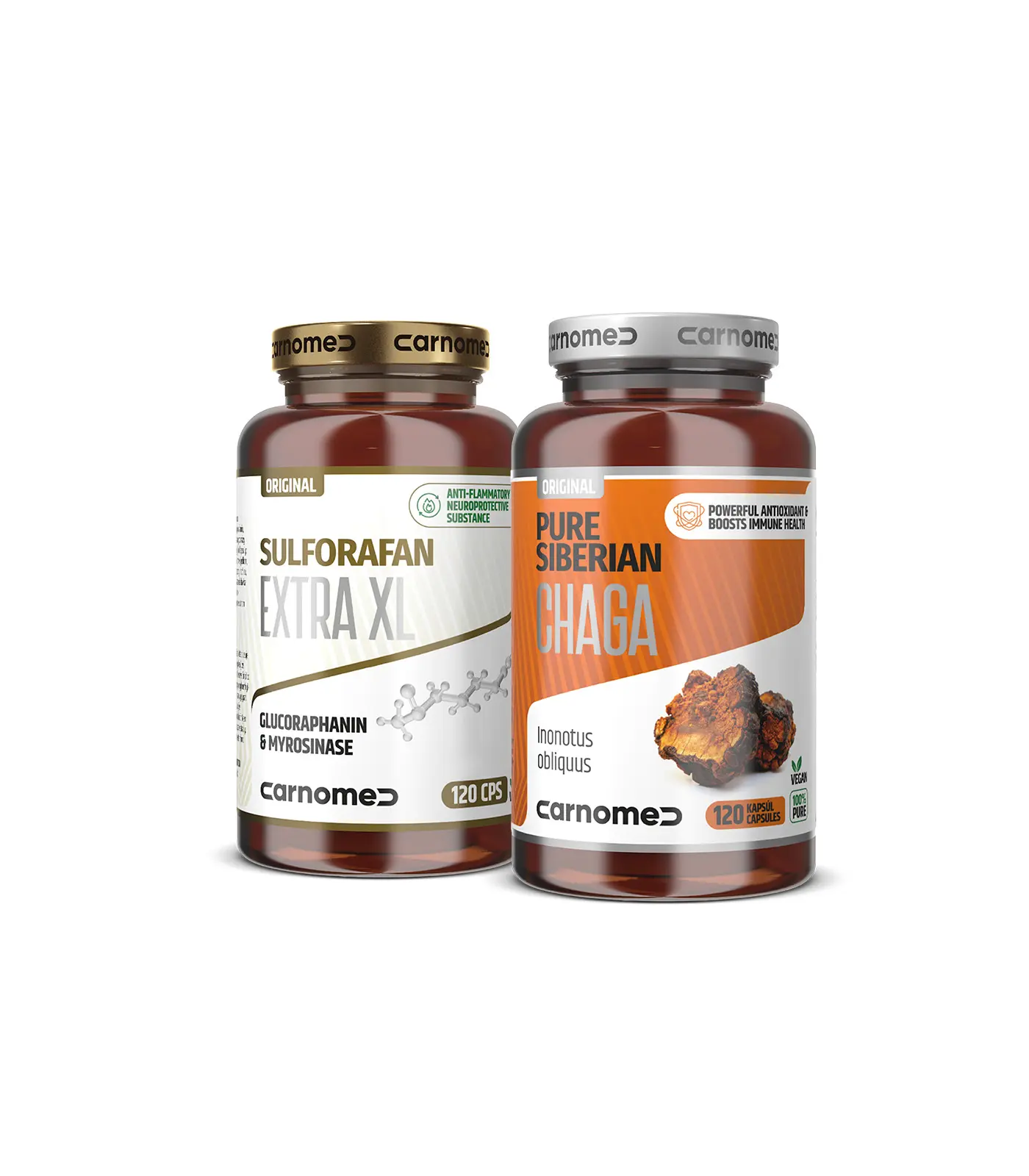 Sulforafan EXTRA XL 120 cps + Pure Siberian CHAGA 500mg 120 cps