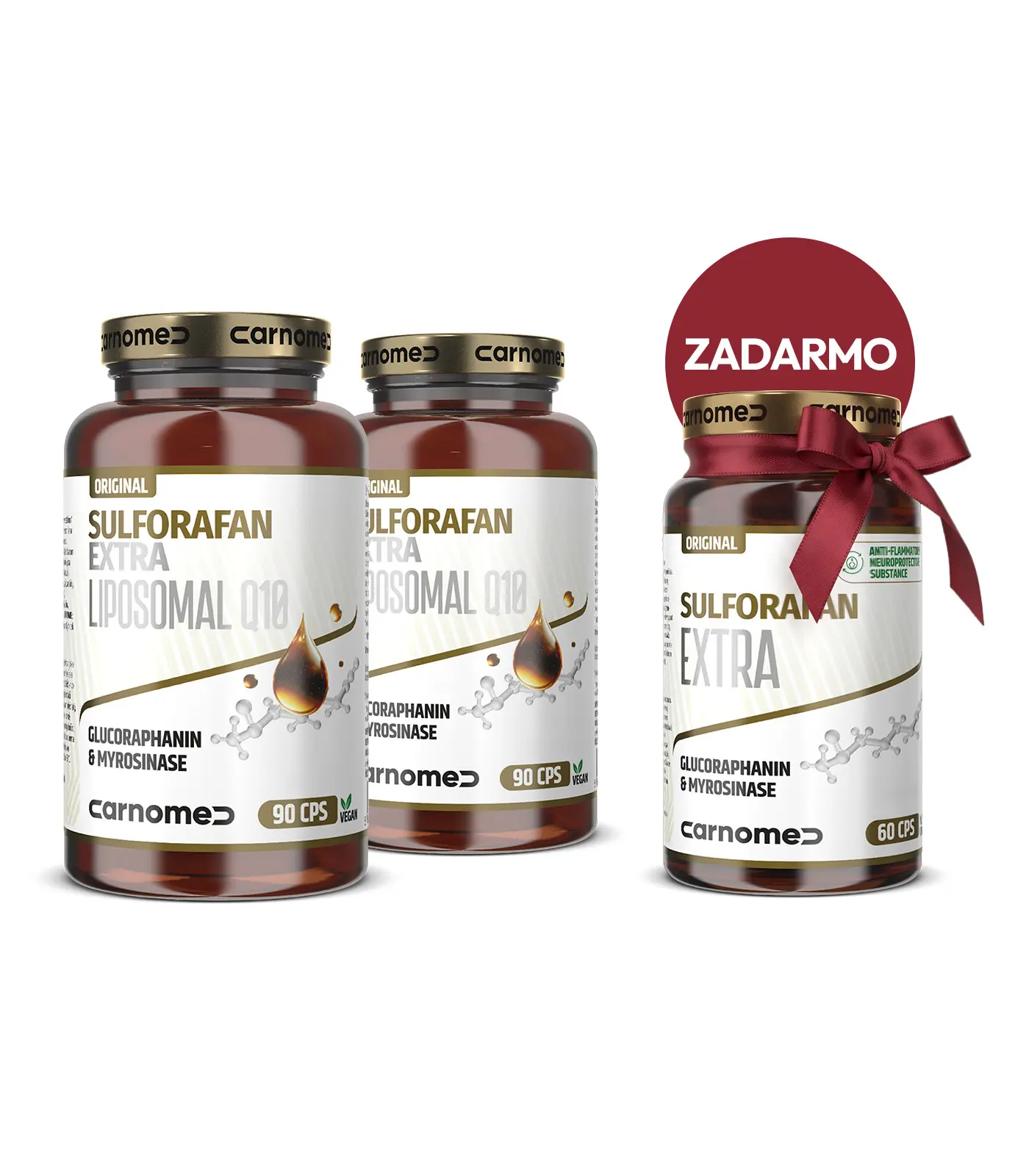 2x Sulforafan EXTRA Liposomal Q10 90cps + Sulforafan EXTRA 60cps ZDARMA