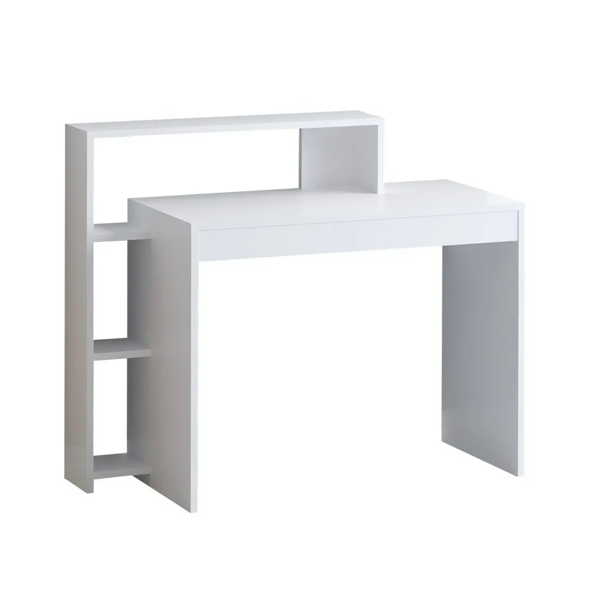 Kalune Design Psací stůl Trella s vestavěným regálem bílý