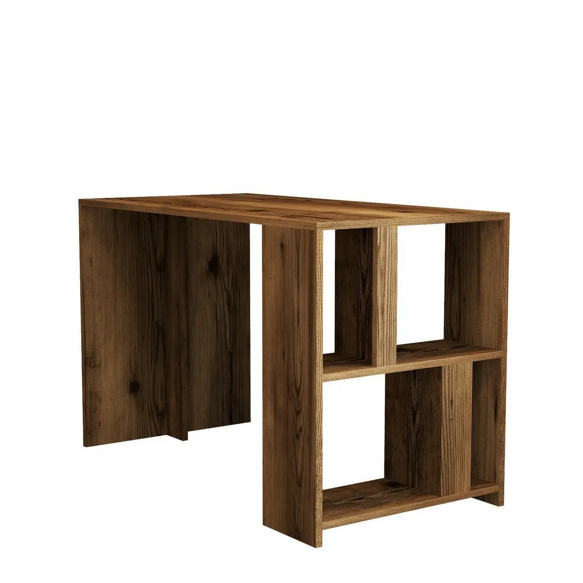 Kalune Design Psací stůl LIMA s vestavěným regálem ořech