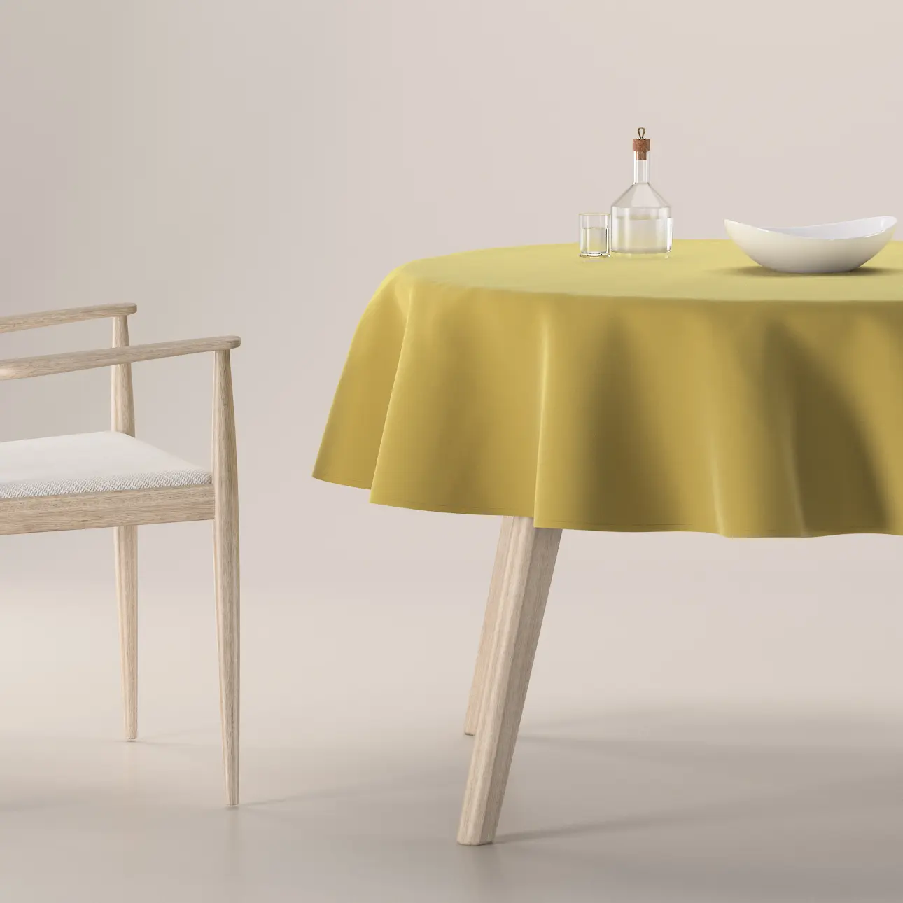 Dekoria Ubrus kulatý, zlatá okrová, Velvet, 704-27